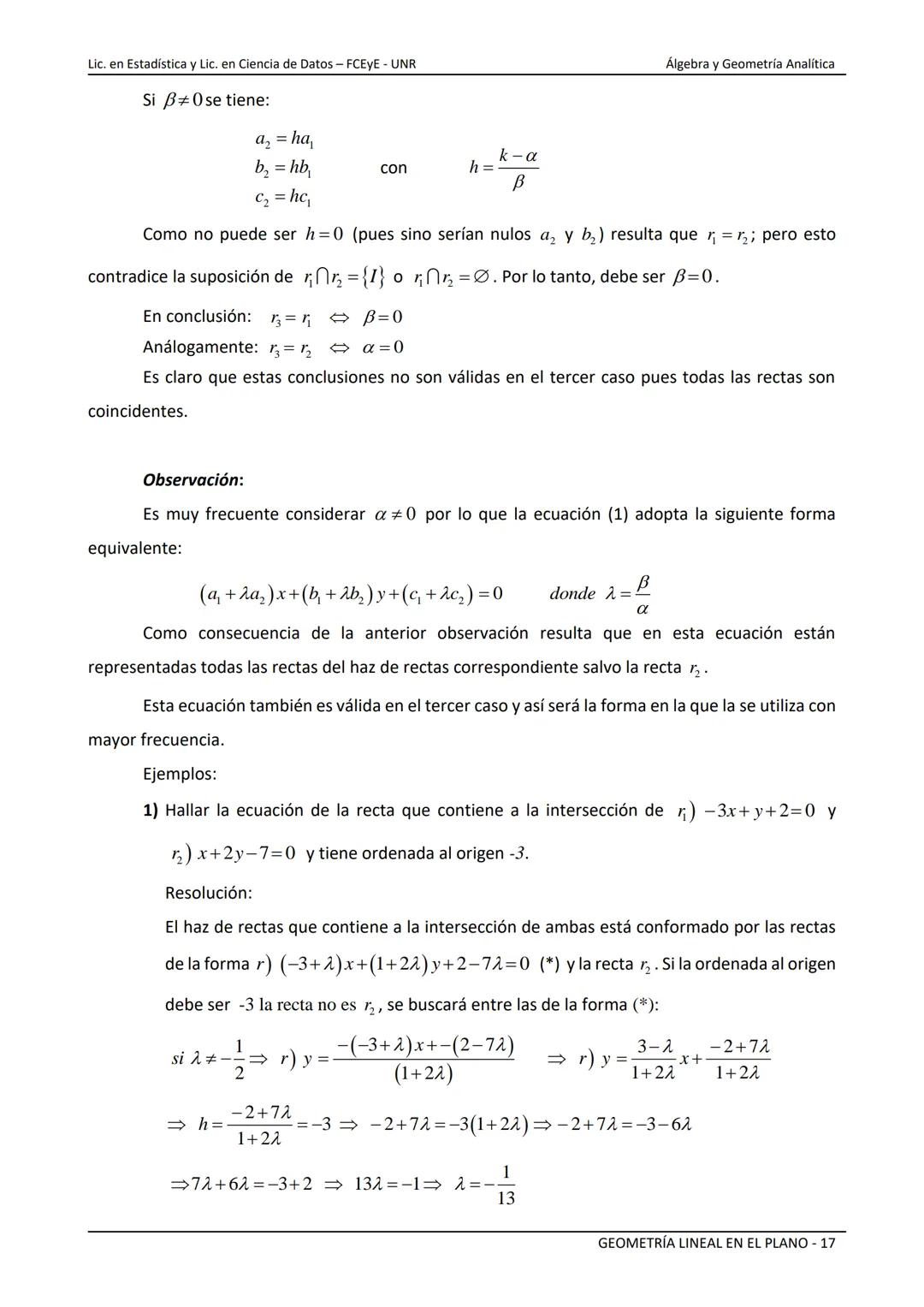 --- OCR Start ---
NACIONAL
Universidad Nacional de Rosario
ERSIDAD NARE HOM DE Facultad de Ciencias Económicas y Estadística
GEOMETRÍA LINEA