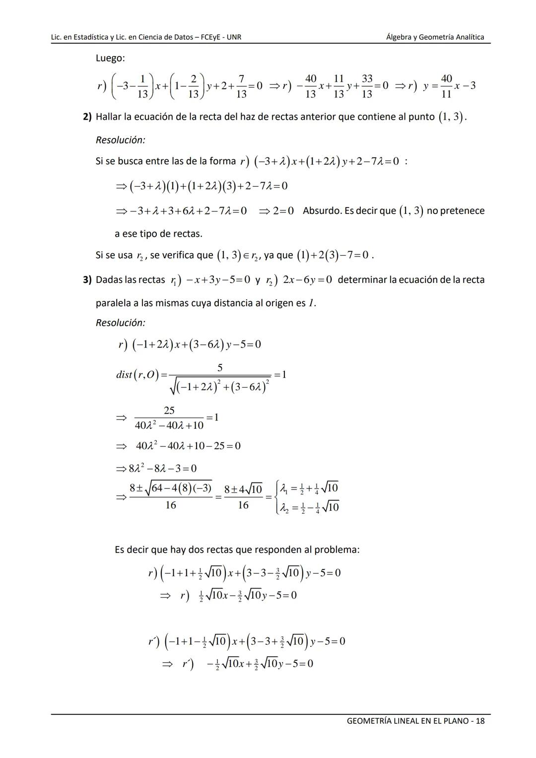 --- OCR Start ---
NACIONAL
Universidad Nacional de Rosario
ERSIDAD NARE HOM DE Facultad de Ciencias Económicas y Estadística
GEOMETRÍA LINEA