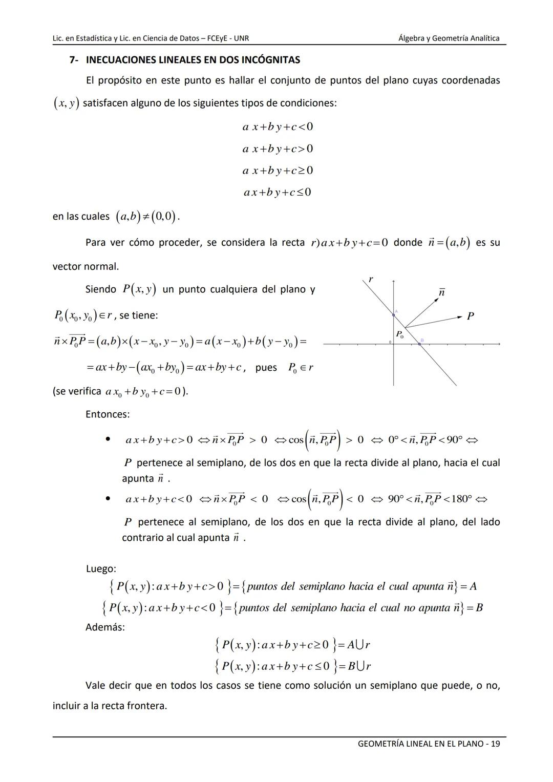 --- OCR Start ---
NACIONAL
Universidad Nacional de Rosario
ERSIDAD NARE HOM DE Facultad de Ciencias Económicas y Estadística
GEOMETRÍA LINEA