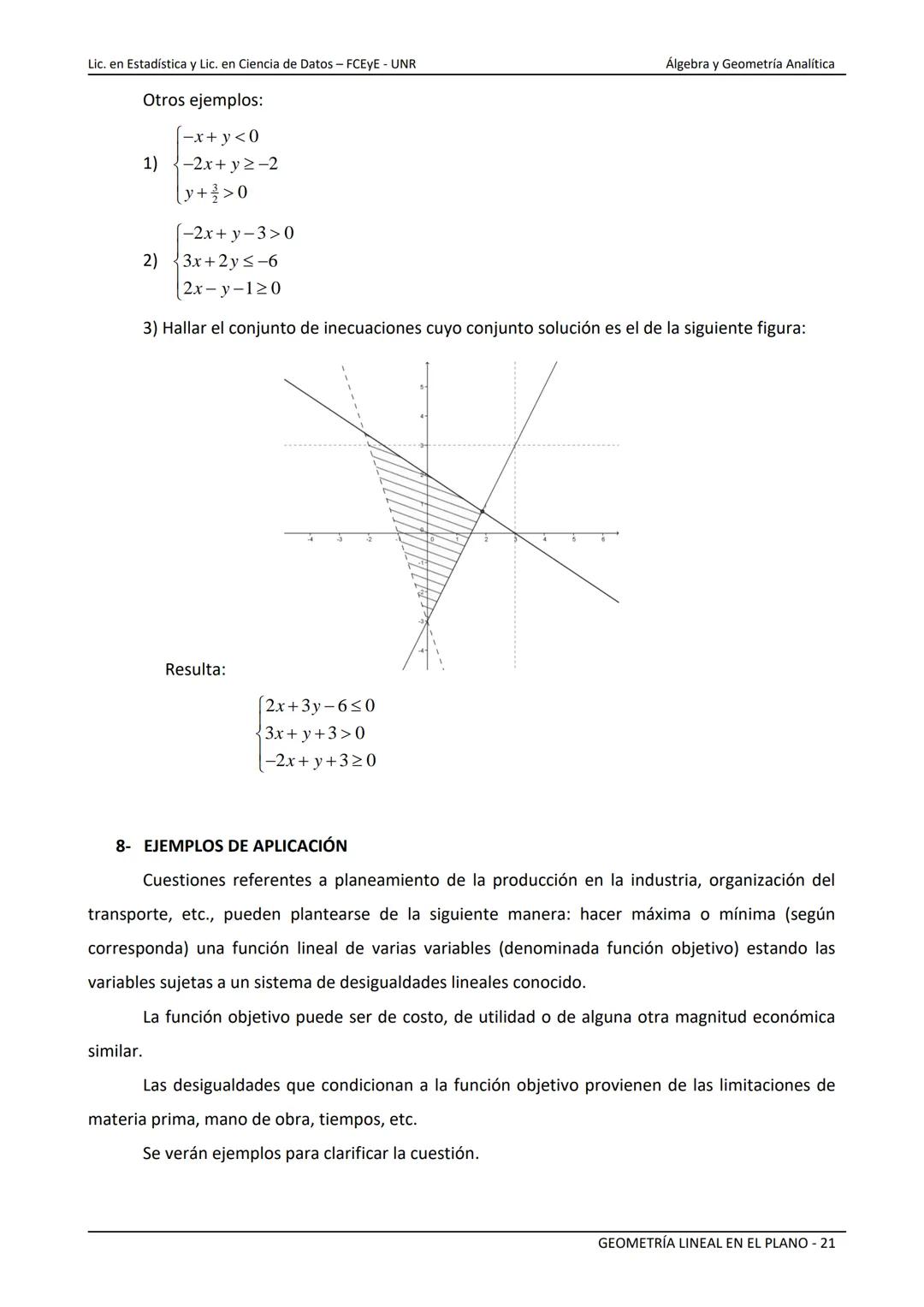 --- OCR Start ---
NACIONAL
Universidad Nacional de Rosario
ERSIDAD NARE HOM DE Facultad de Ciencias Económicas y Estadística
GEOMETRÍA LINEA