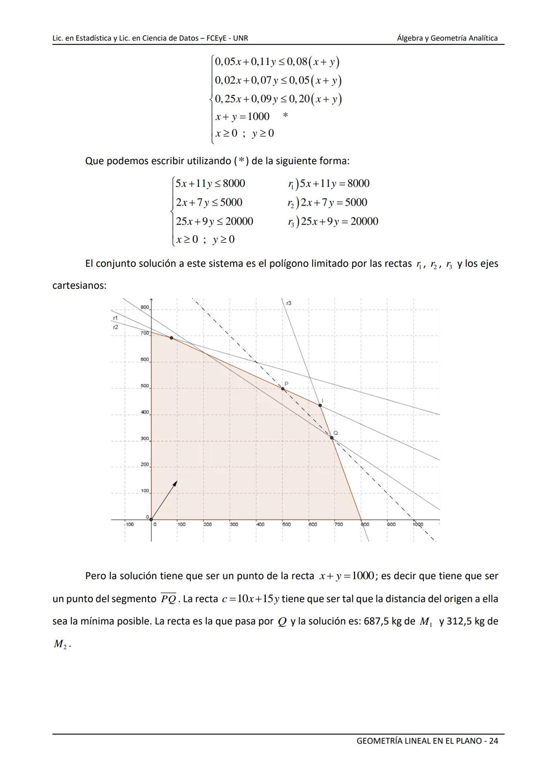 --- OCR Start ---
NACIONAL
Universidad Nacional de Rosario
ERSIDAD NARE HOM DE Facultad de Ciencias Económicas y Estadística
GEOMETRÍA LINEA