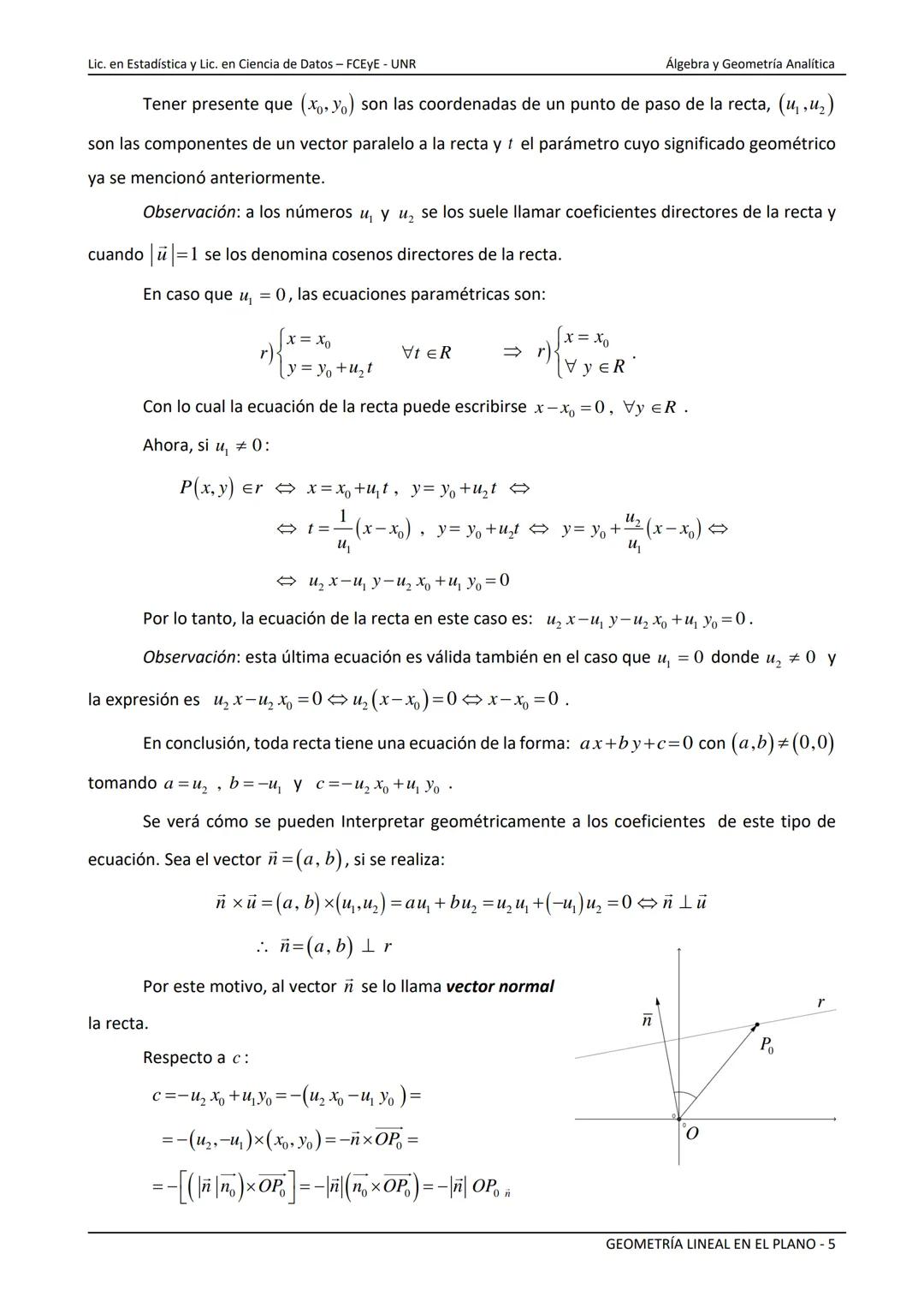 --- OCR Start ---
NACIONAL
Universidad Nacional de Rosario
ERSIDAD NARE HOM DE Facultad de Ciencias Económicas y Estadística
GEOMETRÍA LINEA