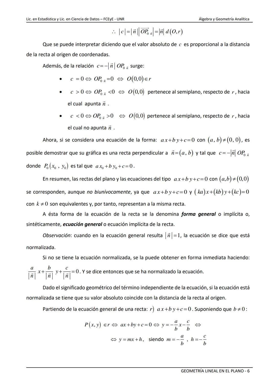 --- OCR Start ---
NACIONAL
Universidad Nacional de Rosario
ERSIDAD NARE HOM DE Facultad de Ciencias Económicas y Estadística
GEOMETRÍA LINEA