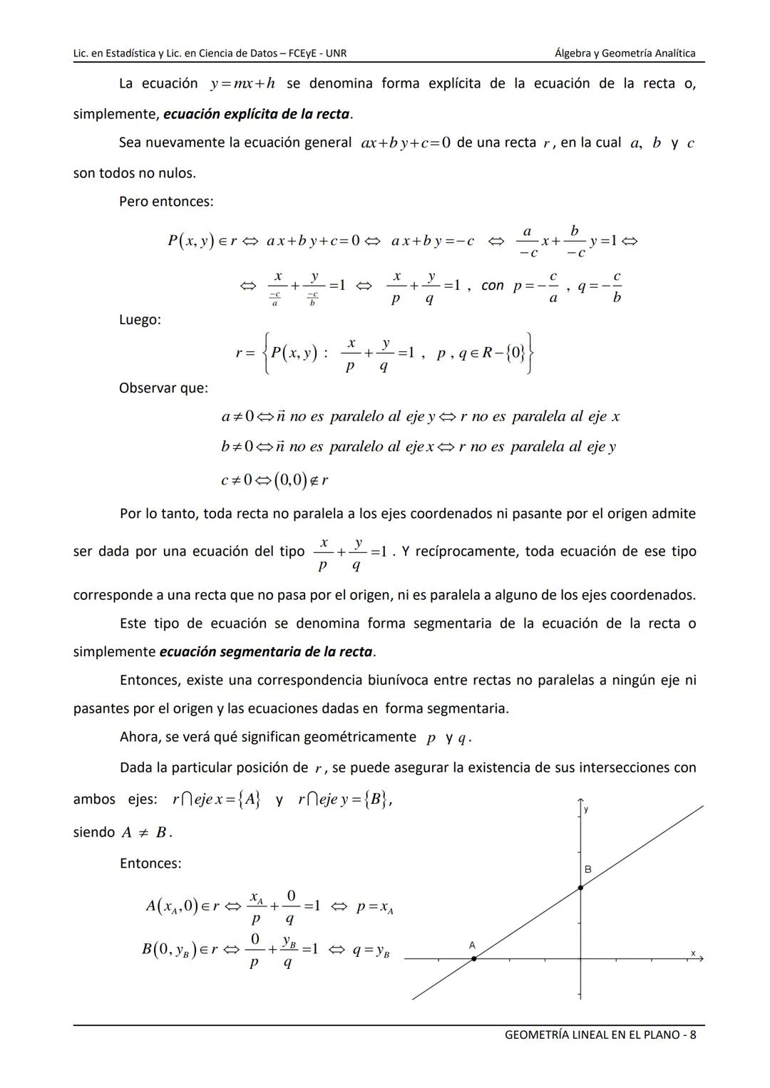 --- OCR Start ---
NACIONAL
Universidad Nacional de Rosario
ERSIDAD NARE HOM DE Facultad de Ciencias Económicas y Estadística
GEOMETRÍA LINEA