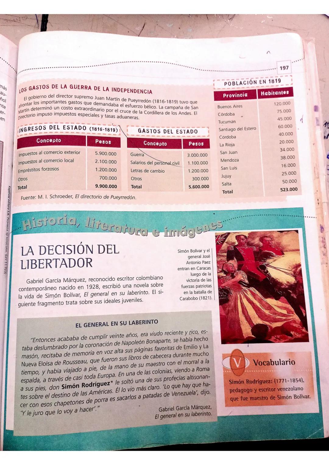 196 LAS ETAPAS DE LA GUERRA DE LA INDEPENDENCIA
La guerra por la independencia que siguió a los movimien- 
- Las condiciones para la emancip