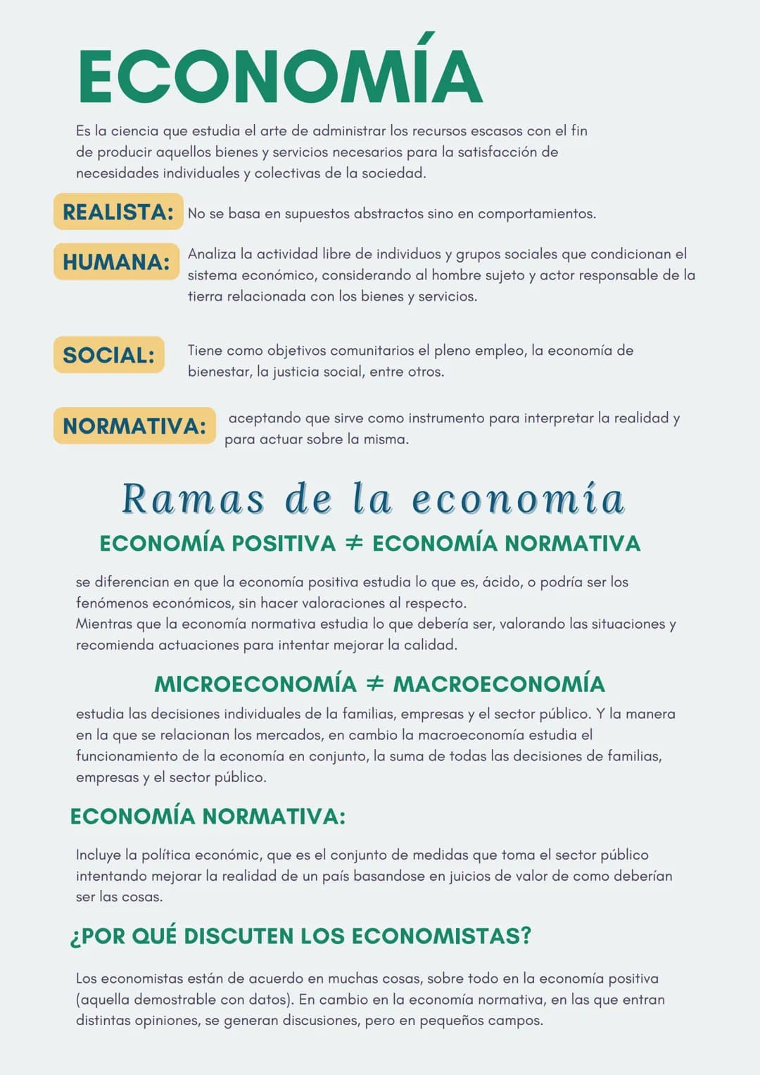 ECONOMÍA
Es la ciencia que estudia el arte de administrar los recursos escasos con el fin
de producir aquellos bienes y servicios necesarios