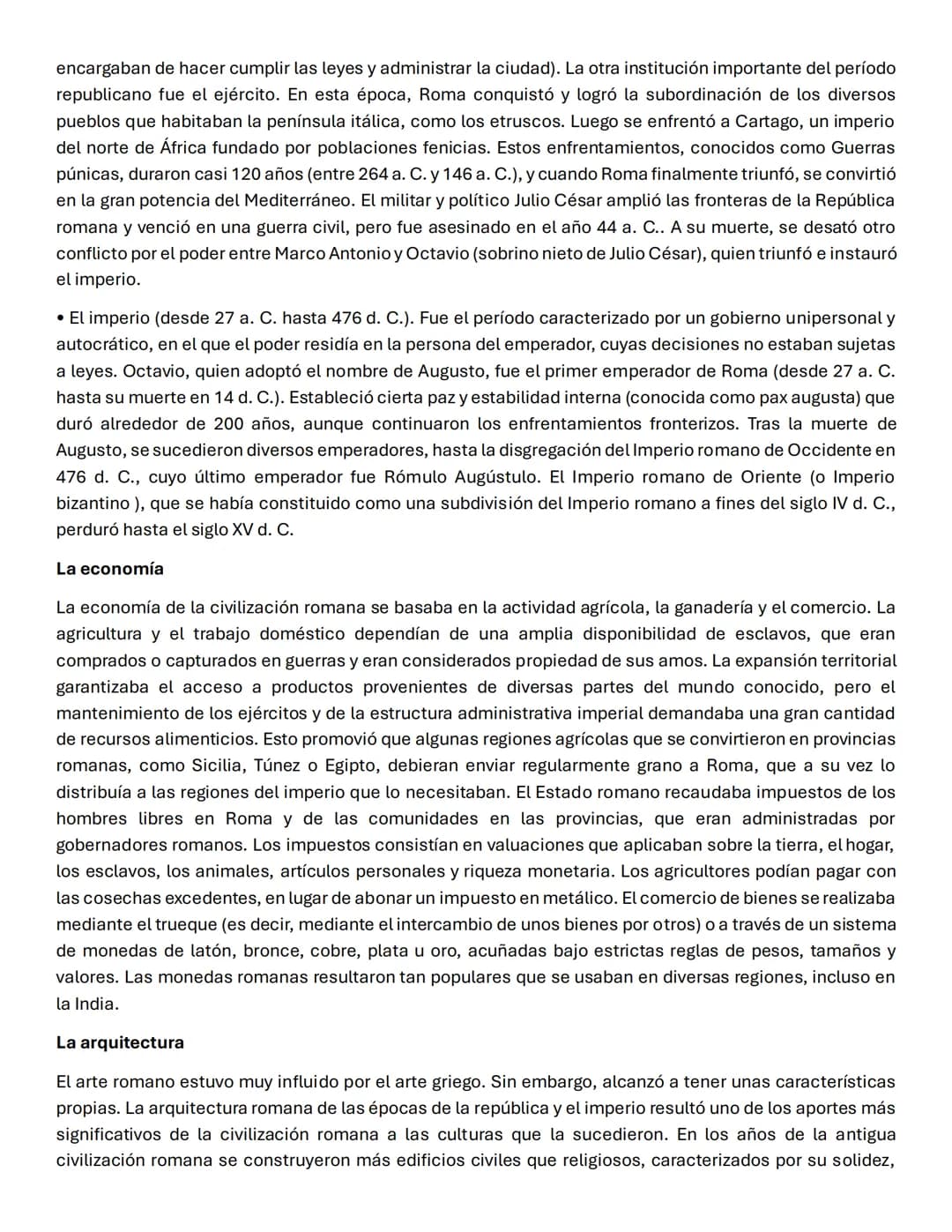 Antigua Roma
La historia de Roma es la de una ciudad-estado que comenzó por dominar las ciudades vecinas, luego los
territorios más cercanos