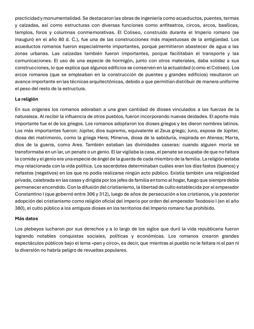 Antigua Roma
La historia de Roma es la de una ciudad-estado que comenzó por dominar las ciudades vecinas, luego los
territorios más cercanos
