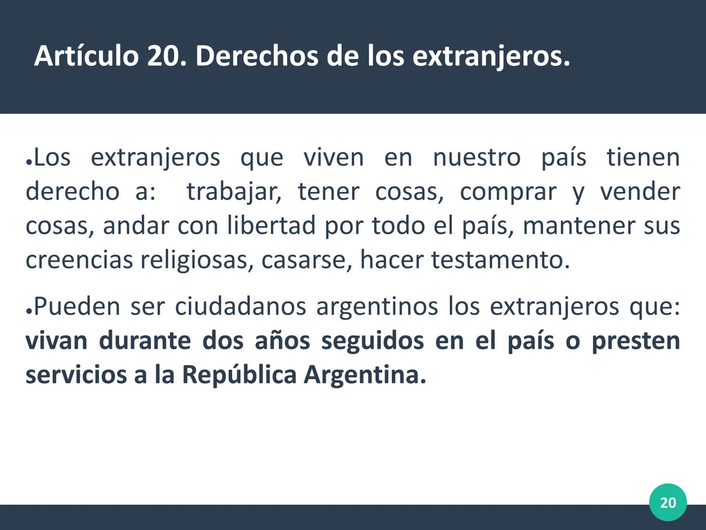 La Constitución Nacional
.La Constitución argentina es una ley escrita dividida en tres
partes:
.Preámbulo, primera parte y segunda parte.
.