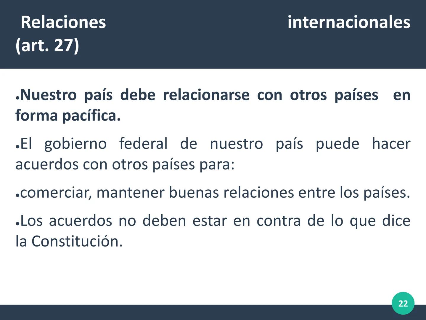 La Constitución Nacional
.La Constitución argentina es una ley escrita dividida en tres
partes:
.Preámbulo, primera parte y segunda parte.
.