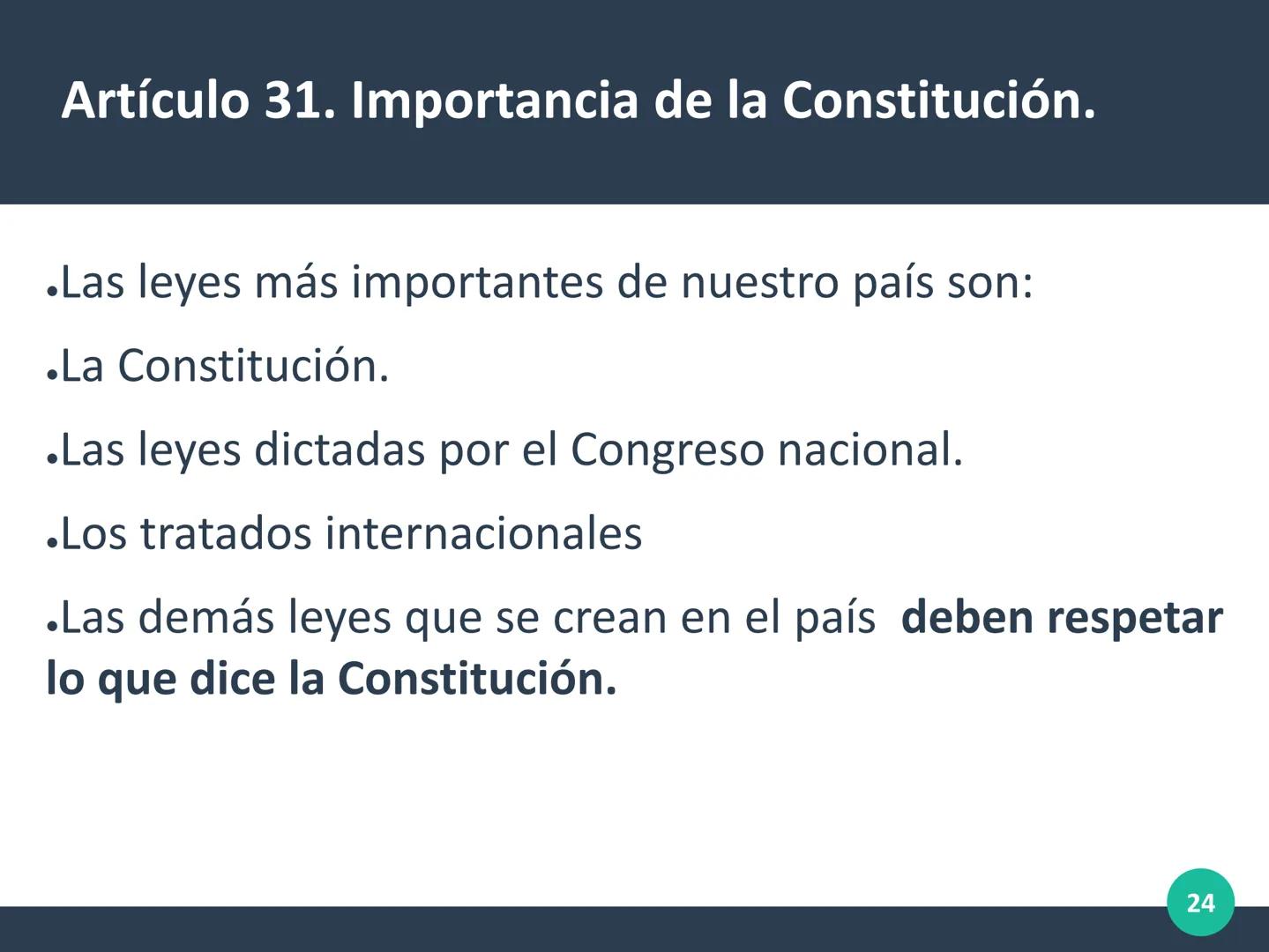 La Constitución Nacional
.La Constitución argentina es una ley escrita dividida en tres
partes:
.Preámbulo, primera parte y segunda parte.
.