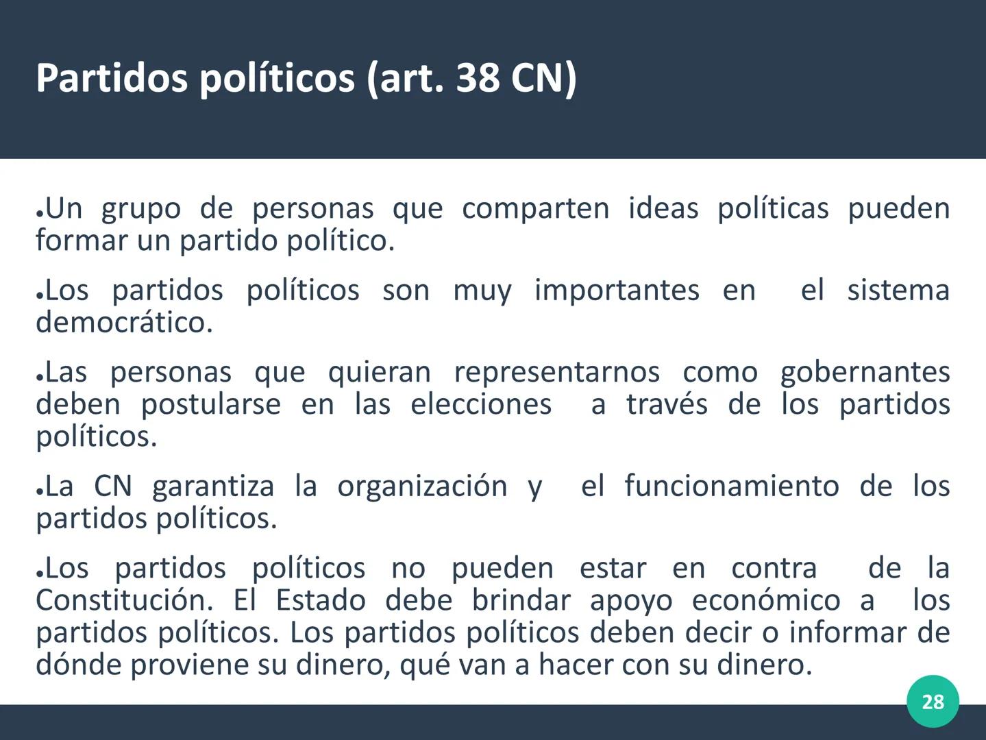 La Constitución Nacional
.La Constitución argentina es una ley escrita dividida en tres
partes:
.Preámbulo, primera parte y segunda parte.
.