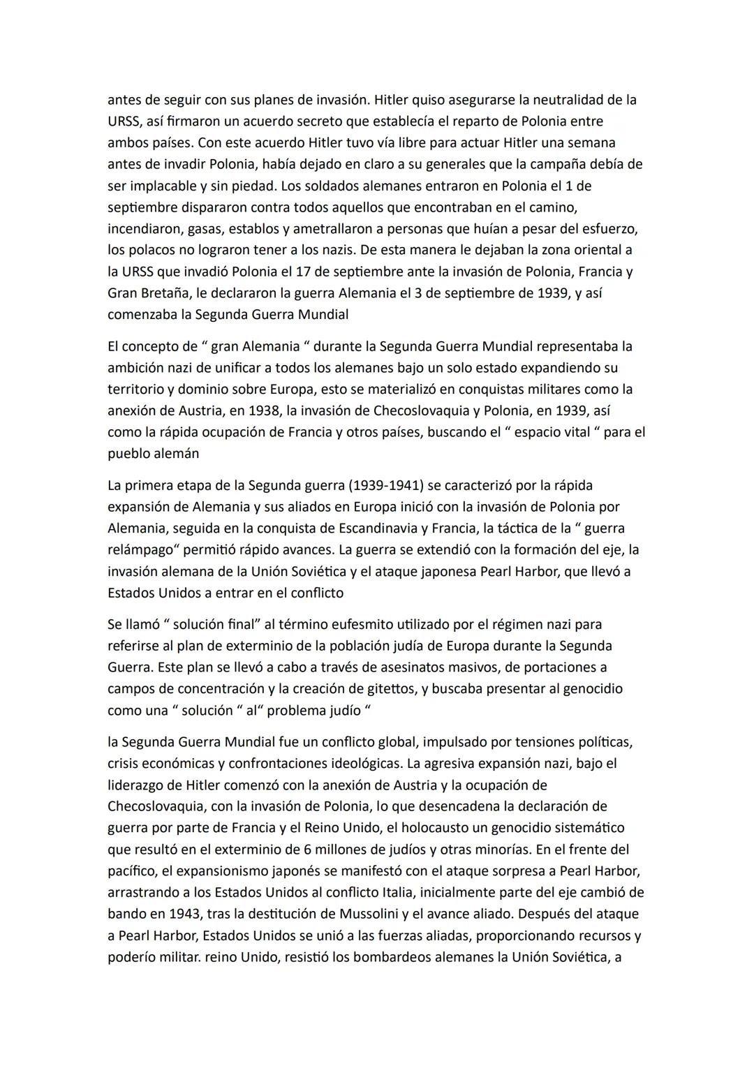 SEGUNDA GUERRA MUNDIAL
Los historiadores aún intentan comprender los motivos que llevaron a que en un
occidente que 20 años antes se había p