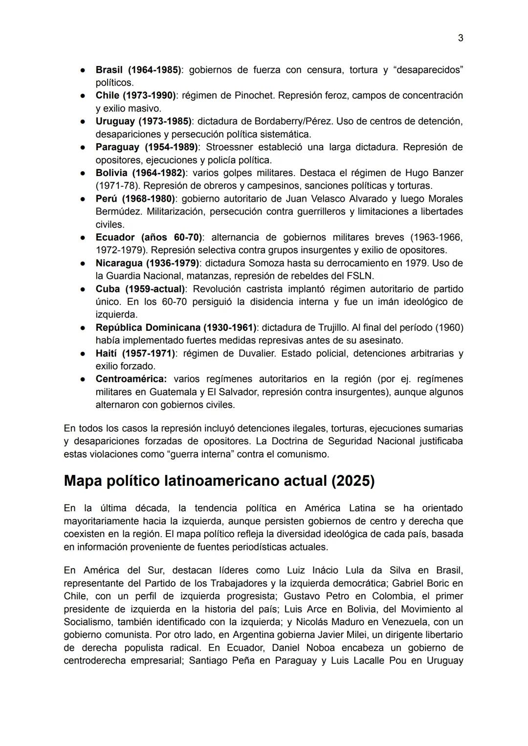 Trabajo de investigación con defensa oral:
Dictaduras de Latinoamérica.
Fecha de entrega: 23/06
Grupo: Marré, Di Salvo, Liendo y Labollita.