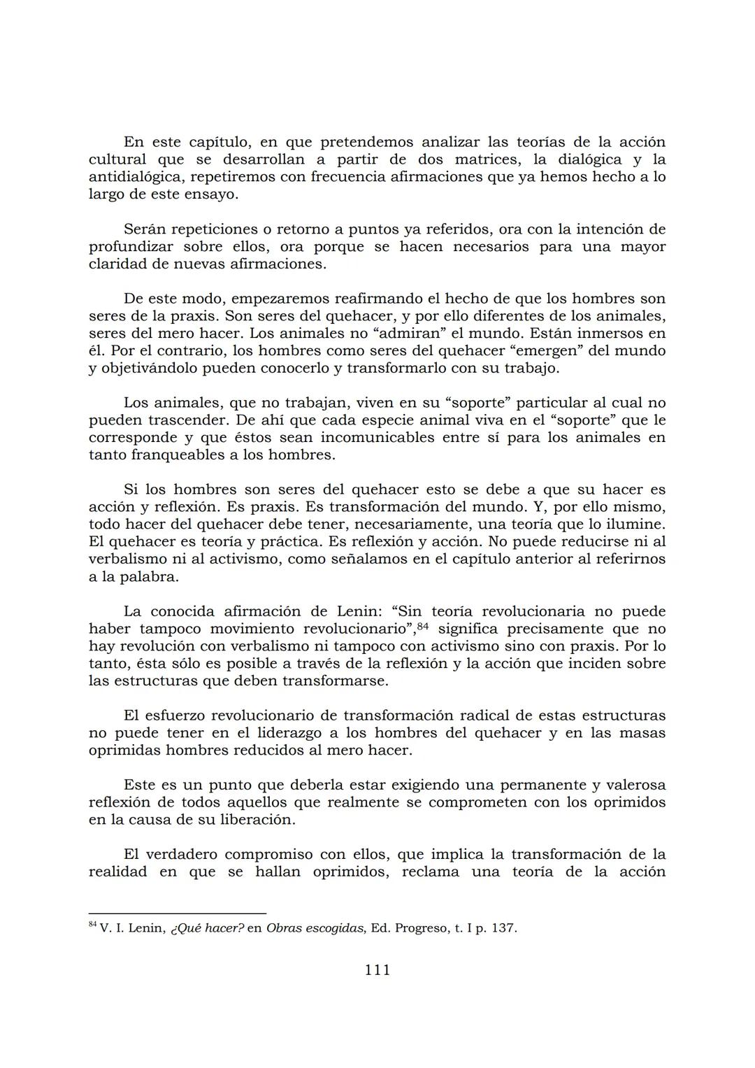 # PEDAGOGÍA DEL OPRIMIDO
Paulo Freire
1 INDICE
APRENDER A DECIR SU PALABRA. EL MÉTODO DE ALFABETIZACIÓN DEL
PROFESOR PAULO FREIRE, por ER