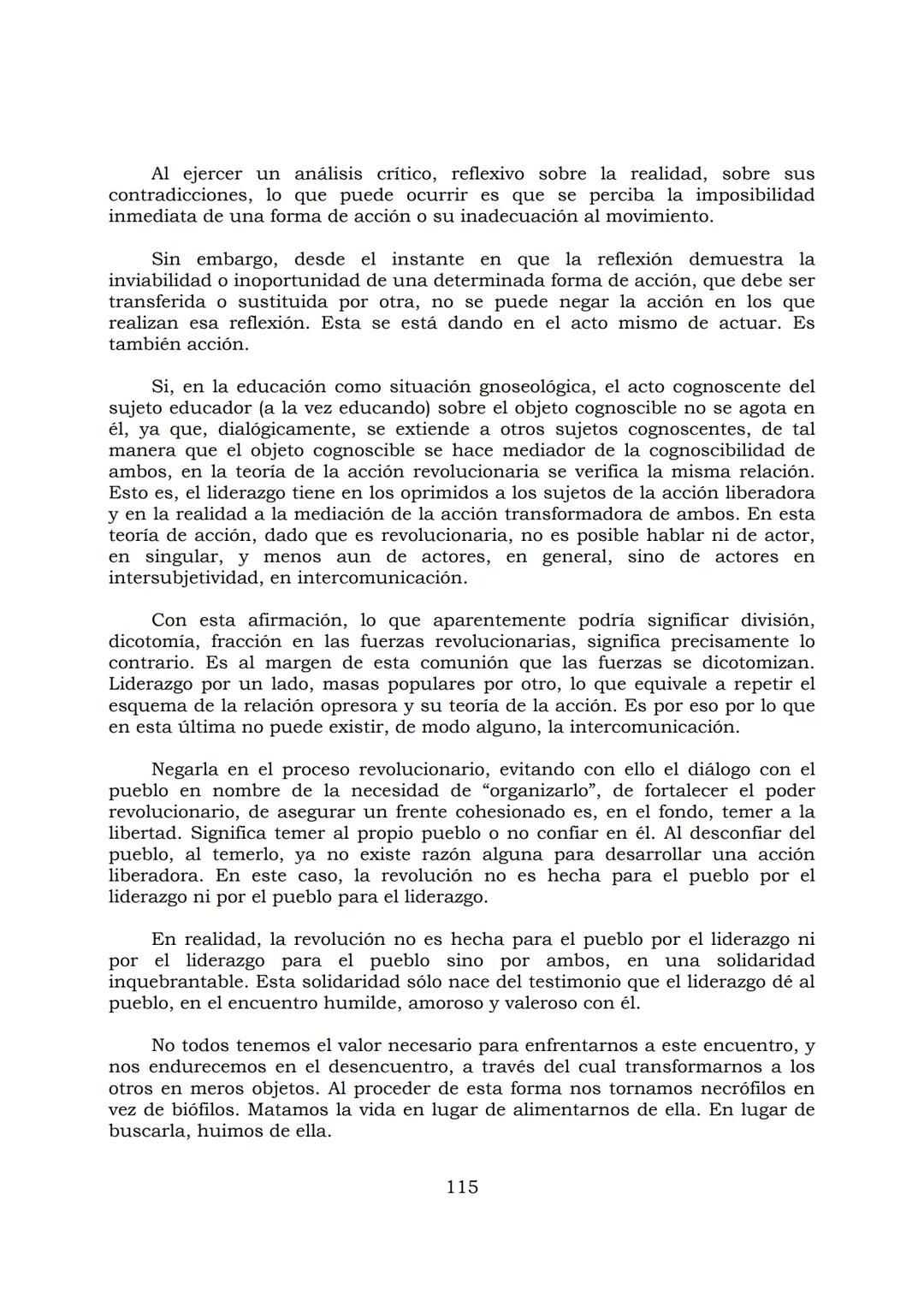 # PEDAGOGÍA DEL OPRIMIDO
Paulo Freire
1 INDICE
APRENDER A DECIR SU PALABRA. EL MÉTODO DE ALFABETIZACIÓN DEL
PROFESOR PAULO FREIRE, por ER