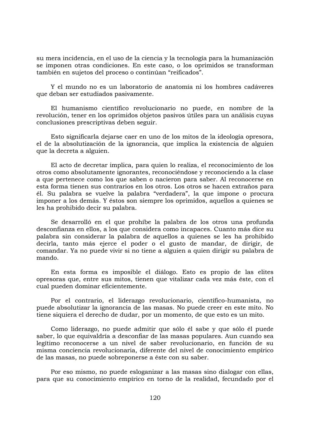 # PEDAGOGÍA DEL OPRIMIDO
Paulo Freire
1 INDICE
APRENDER A DECIR SU PALABRA. EL MÉTODO DE ALFABETIZACIÓN DEL
PROFESOR PAULO FREIRE, por ER