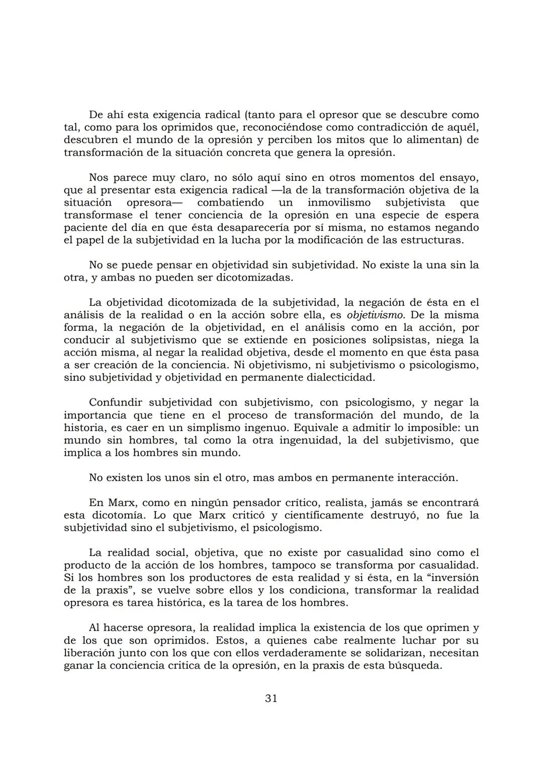 # PEDAGOGÍA DEL OPRIMIDO
Paulo Freire
1 INDICE
APRENDER A DECIR SU PALABRA. EL MÉTODO DE ALFABETIZACIÓN DEL
PROFESOR PAULO FREIRE, por ER