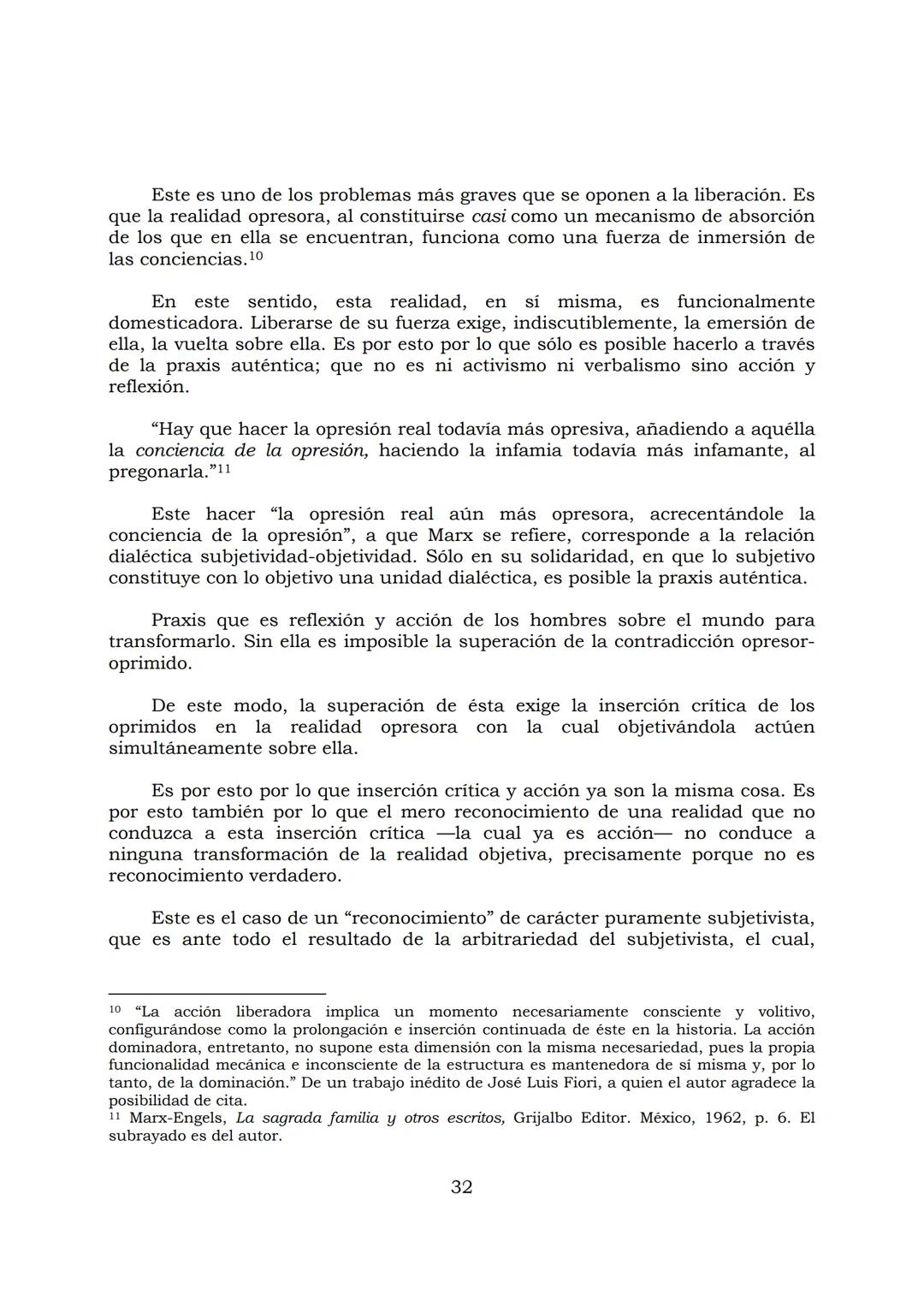 # PEDAGOGÍA DEL OPRIMIDO
Paulo Freire
1 INDICE
APRENDER A DECIR SU PALABRA. EL MÉTODO DE ALFABETIZACIÓN DEL
PROFESOR PAULO FREIRE, por ER