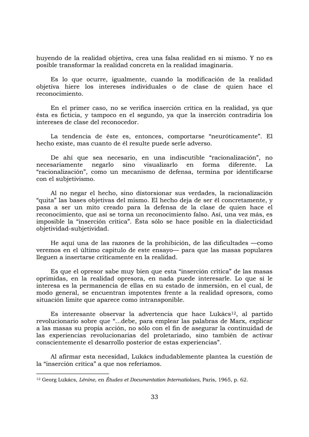 # PEDAGOGÍA DEL OPRIMIDO
Paulo Freire
1 INDICE
APRENDER A DECIR SU PALABRA. EL MÉTODO DE ALFABETIZACIÓN DEL
PROFESOR PAULO FREIRE, por ER