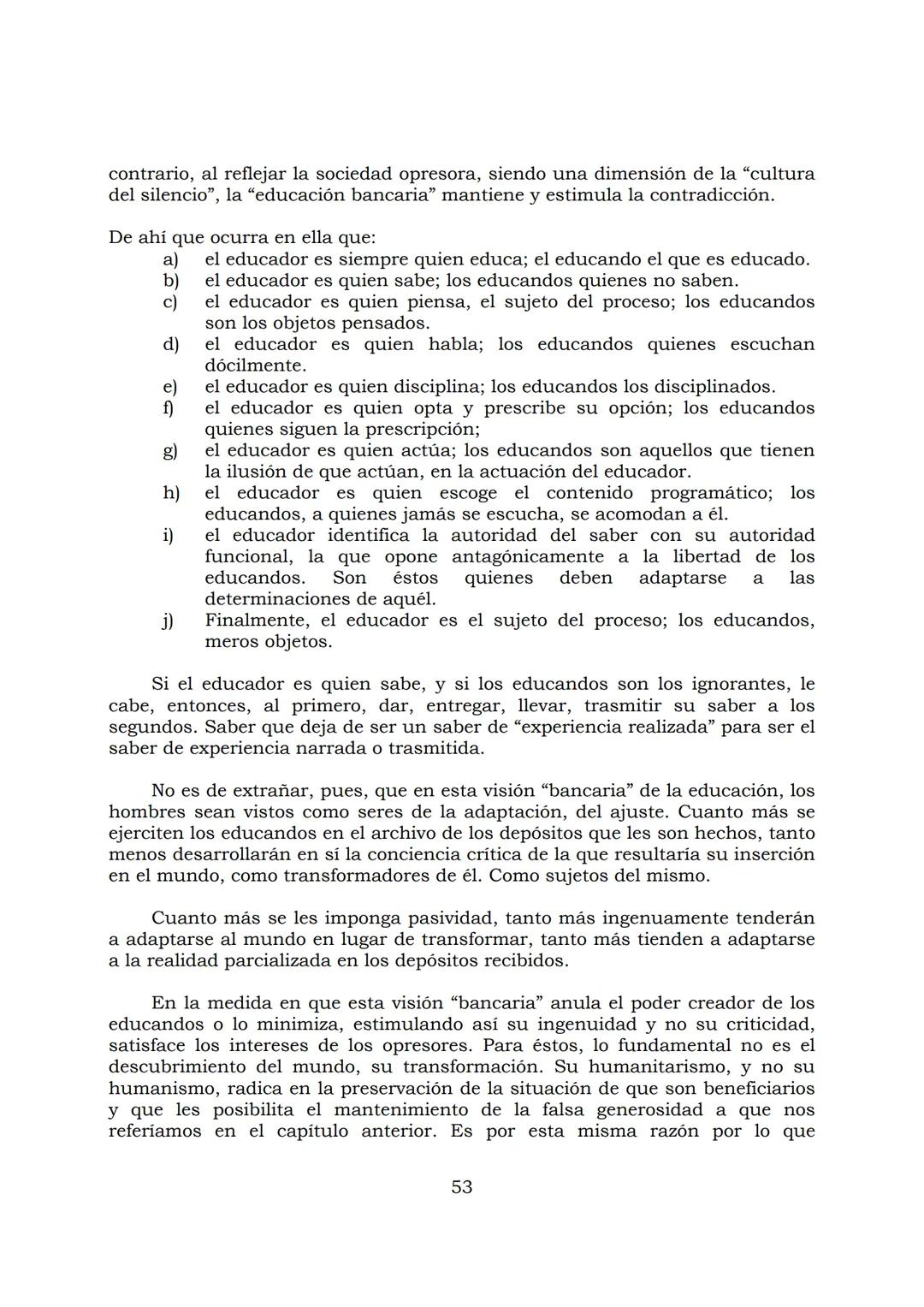 # PEDAGOGÍA DEL OPRIMIDO
Paulo Freire
1 INDICE
APRENDER A DECIR SU PALABRA. EL MÉTODO DE ALFABETIZACIÓN DEL
PROFESOR PAULO FREIRE, por ER