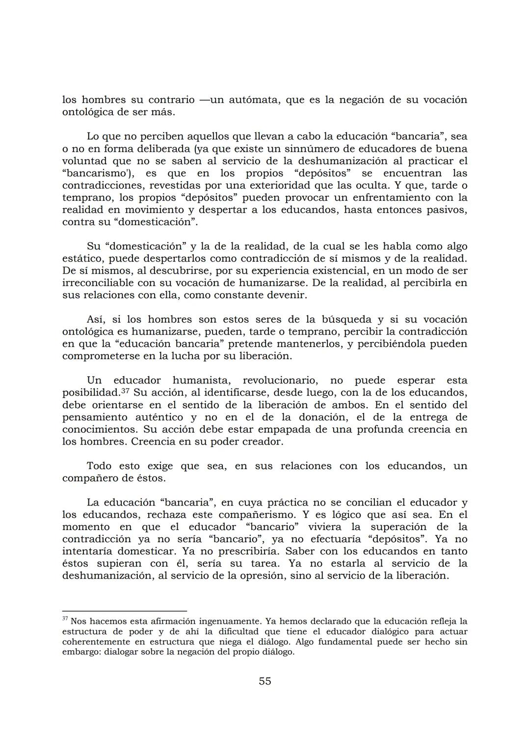 # PEDAGOGÍA DEL OPRIMIDO
Paulo Freire
1 INDICE
APRENDER A DECIR SU PALABRA. EL MÉTODO DE ALFABETIZACIÓN DEL
PROFESOR PAULO FREIRE, por ER