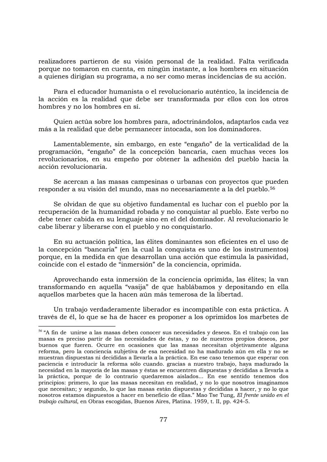 # PEDAGOGÍA DEL OPRIMIDO
Paulo Freire
1 INDICE
APRENDER A DECIR SU PALABRA. EL MÉTODO DE ALFABETIZACIÓN DEL
PROFESOR PAULO FREIRE, por ER