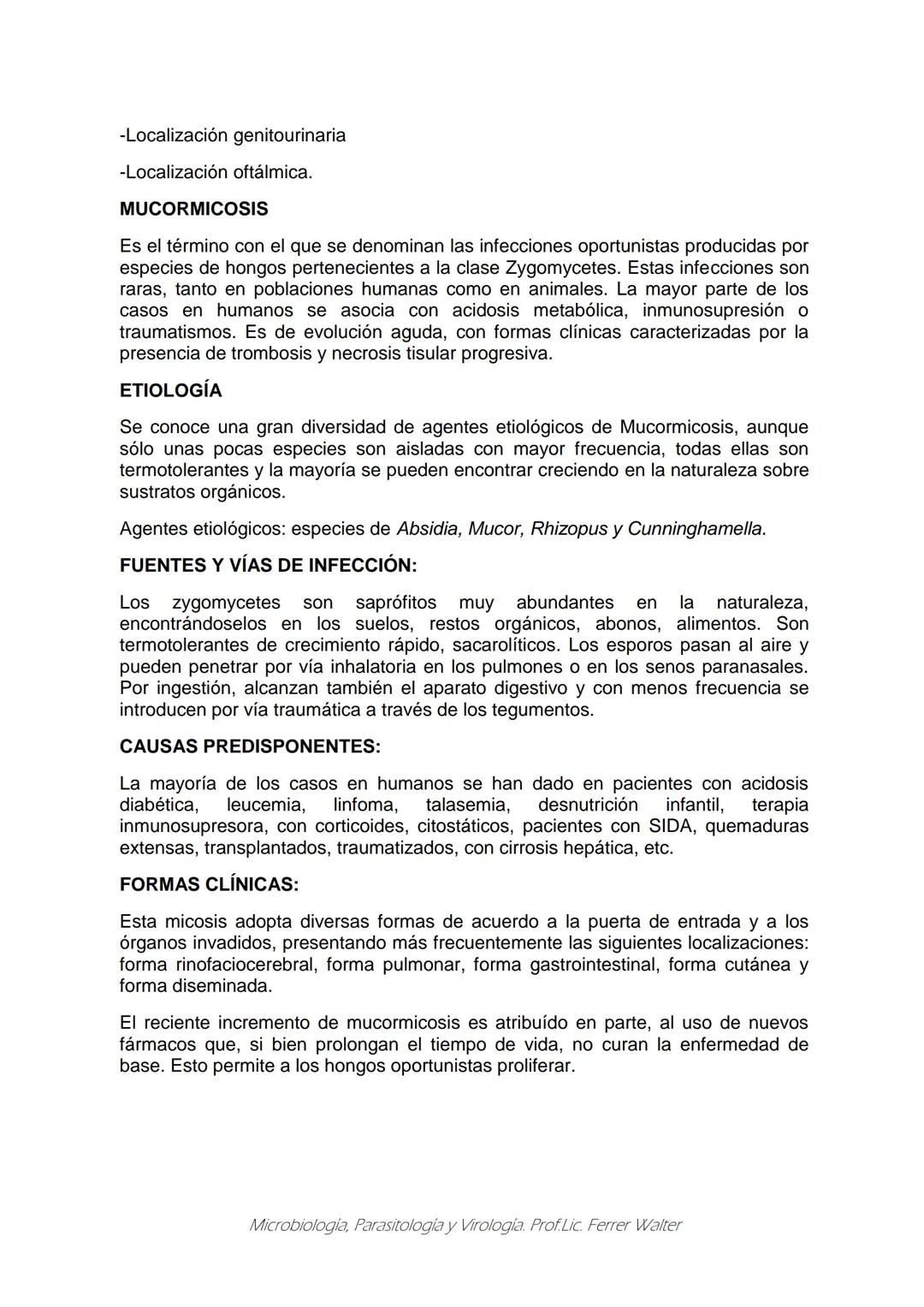 MICROBIOLOGÍA Y PARASITOLOGÍA
CARRERA: Técnico superior en enfermería
UNIDAD CURRICULAR: Microbiología y Parasitología
CURSO: 1º año "B"
DOC