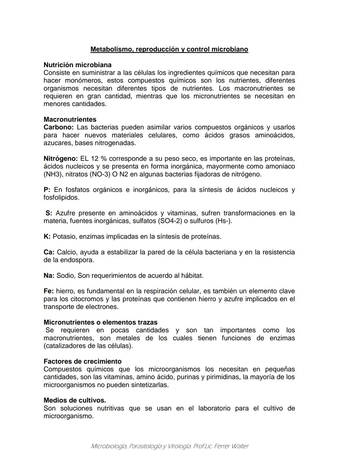 MICROBIOLOGÍA Y PARASITOLOGÍA
CARRERA: Técnico superior en enfermería
UNIDAD CURRICULAR: Microbiología y Parasitología
CURSO: 1º año "B"
DOC