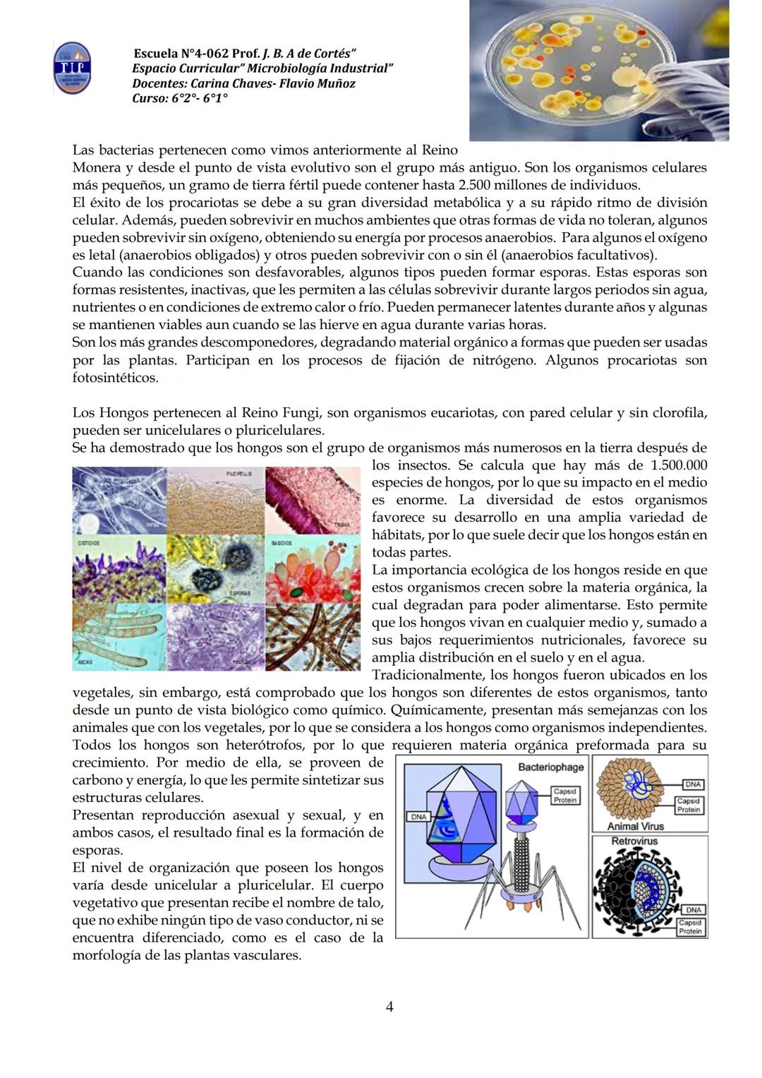 # CUADERNILLO DE
# MICROBIOLOGIA
# INDUSTRIAL
Nombre:
Curso:
Escuela: N°4062 Juana B. Albornoz de Cortes
Profesores: Carina Chaves- Flavio