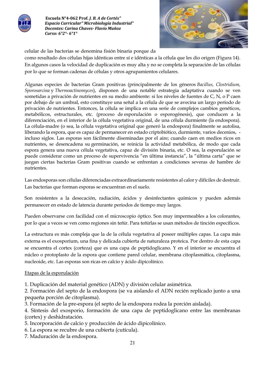 # CUADERNILLO DE
# MICROBIOLOGIA
# INDUSTRIAL
Nombre:
Curso:
Escuela: N°4062 Juana B. Albornoz de Cortes
Profesores: Carina Chaves- Flavio