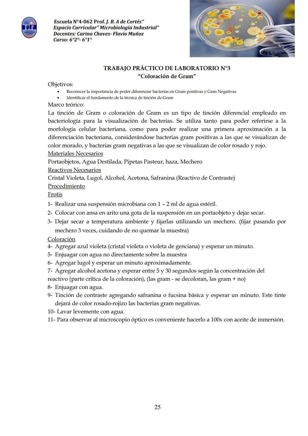 # CUADERNILLO DE
# MICROBIOLOGIA
# INDUSTRIAL
Nombre:
Curso:
Escuela: N°4062 Juana B. Albornoz de Cortes
Profesores: Carina Chaves- Flavio
