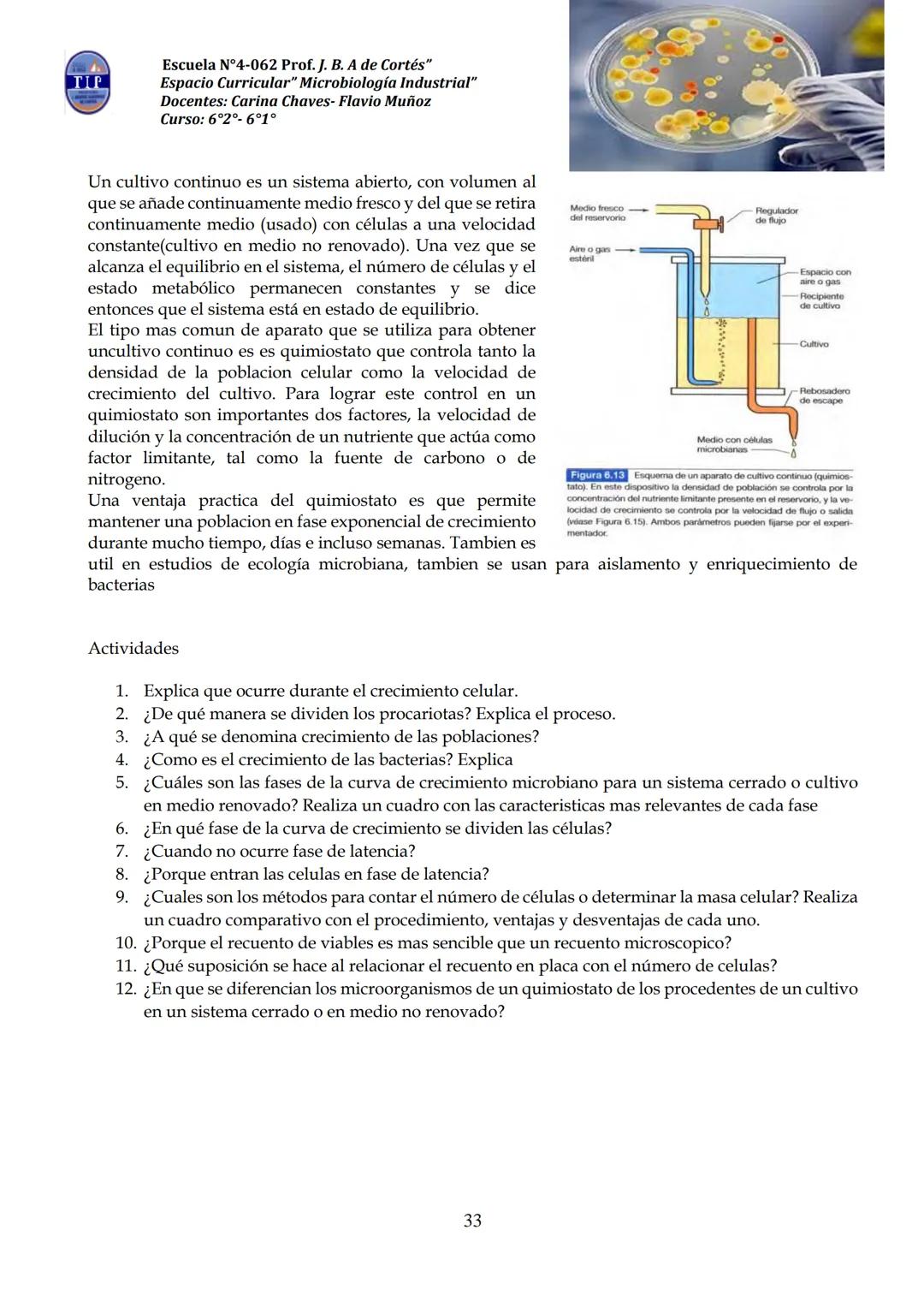 # CUADERNILLO DE
# MICROBIOLOGIA
# INDUSTRIAL
Nombre:
Curso:
Escuela: N°4062 Juana B. Albornoz de Cortes
Profesores: Carina Chaves- Flavio