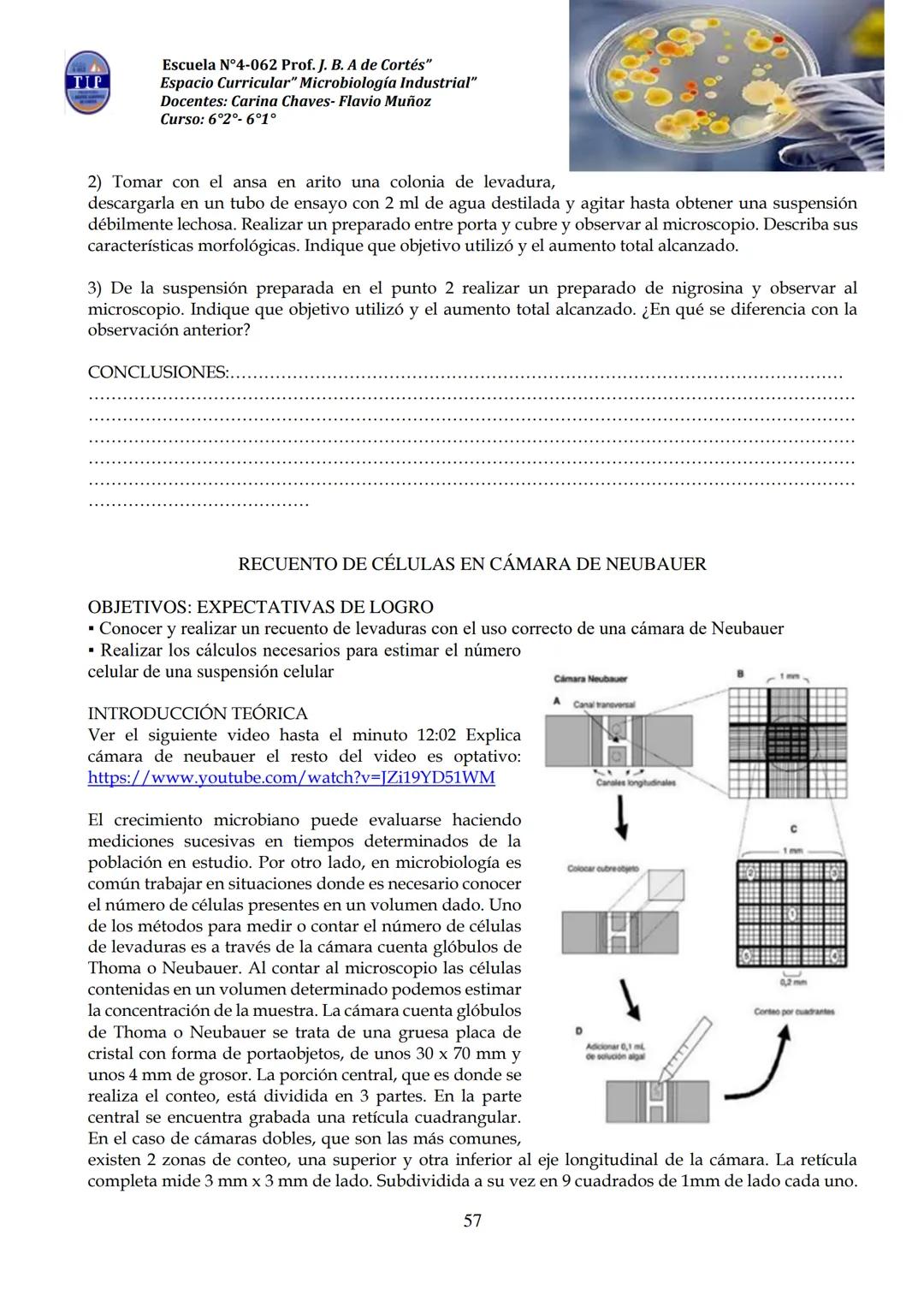# CUADERNILLO DE
# MICROBIOLOGIA
# INDUSTRIAL
Nombre:
Curso:
Escuela: N°4062 Juana B. Albornoz de Cortes
Profesores: Carina Chaves- Flavio