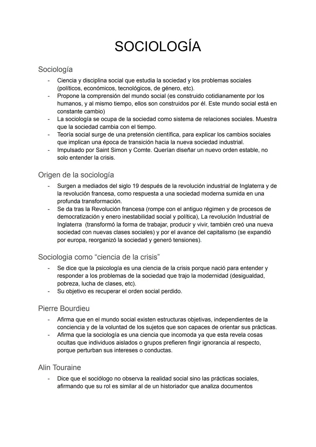 Sociología - Vista general