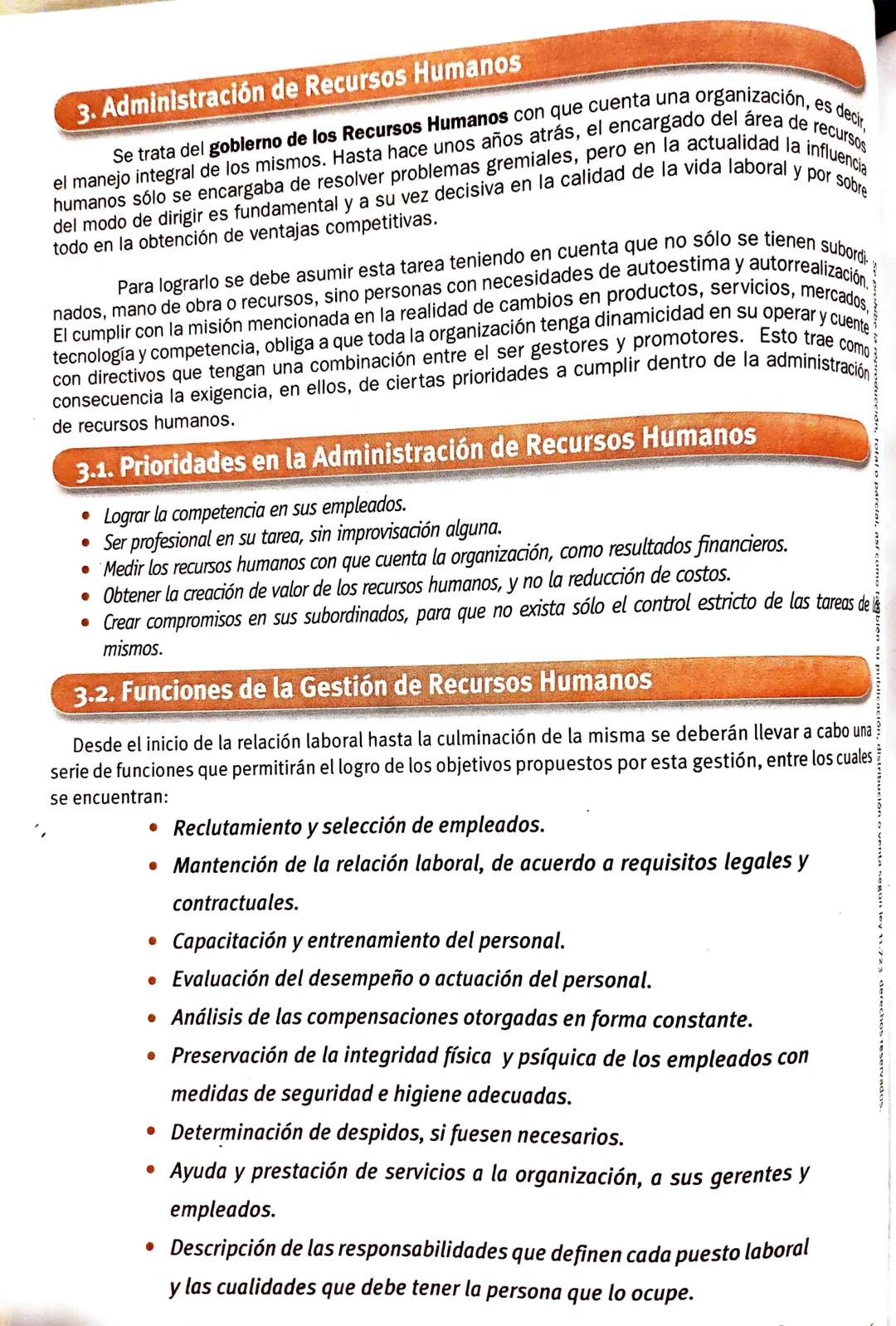 --- OCR Start ---
Se prohíbe la reproducción, total o parcial,
89
• Gestión de Recursos Humanos
Primera Parte
UNIDAD
IMPORTANCIA, ADMINISTRA