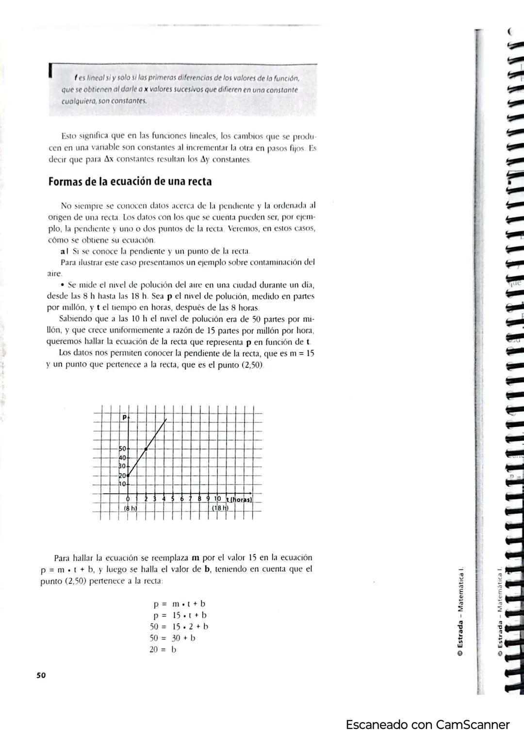 40
Funciones
y ecuaciones
Capítulo 2
Funciones lineales
Muchas situaciones de la realidad tienen un comportamiento que permite describirlas