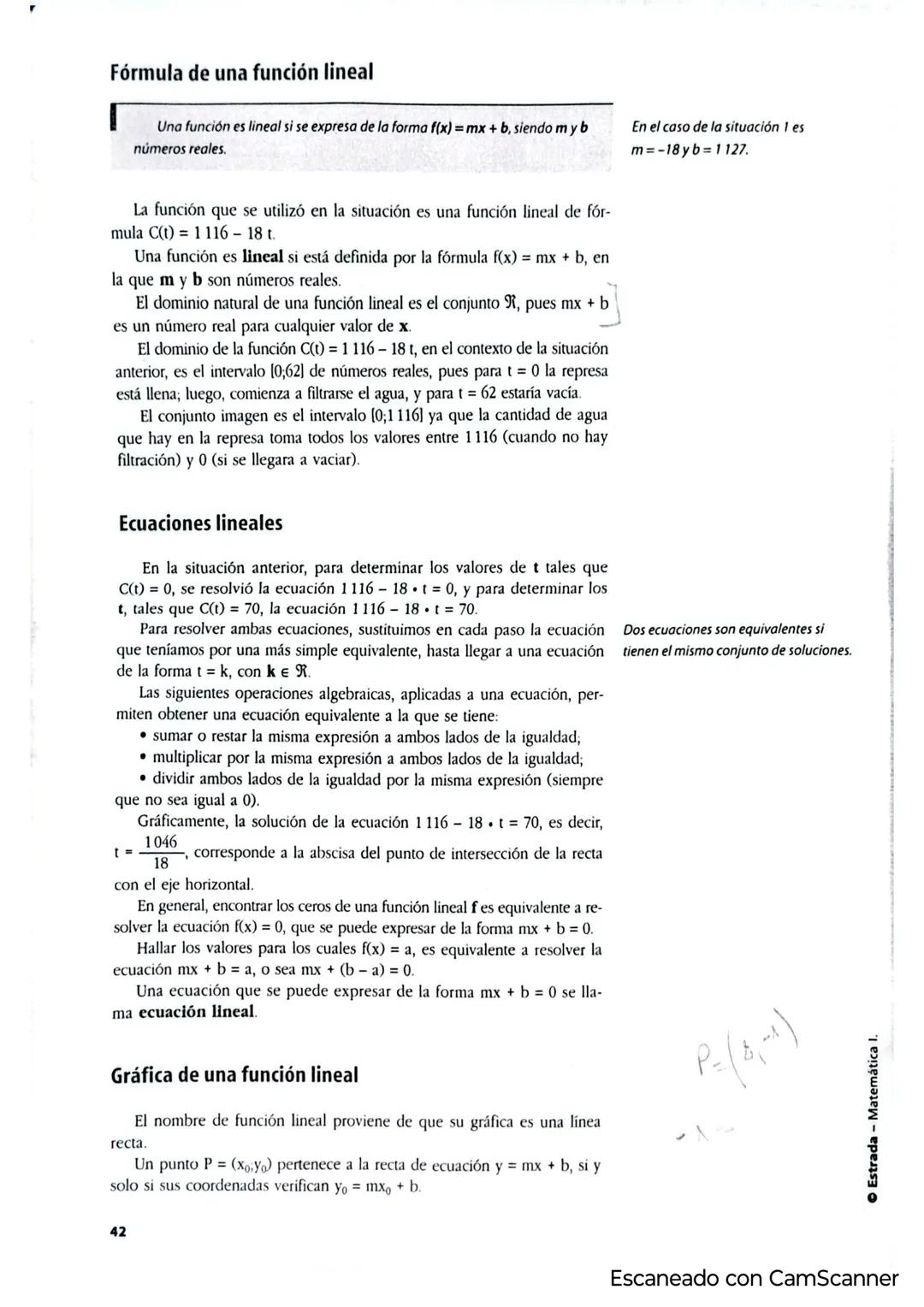 40
Funciones
y ecuaciones
Capítulo 2
Funciones lineales
Muchas situaciones de la realidad tienen un comportamiento que permite describirlas