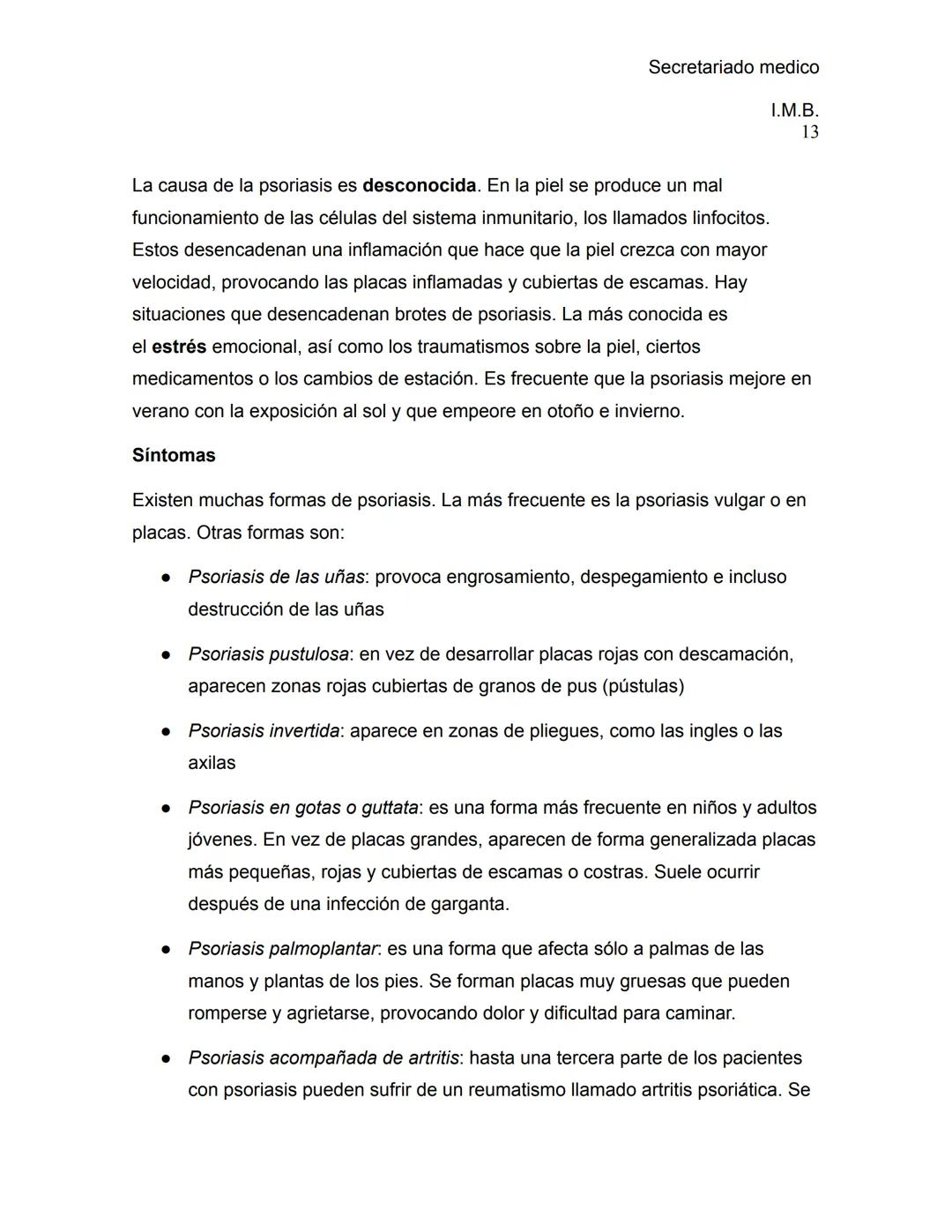 --- OCR Start ---
Secretariado medico
Ι.Μ.Β.
1
ENFERMEDADES DE LA PIEL
La piel es el órgano más grande del cuerpo; cubre y protege su cuerpo