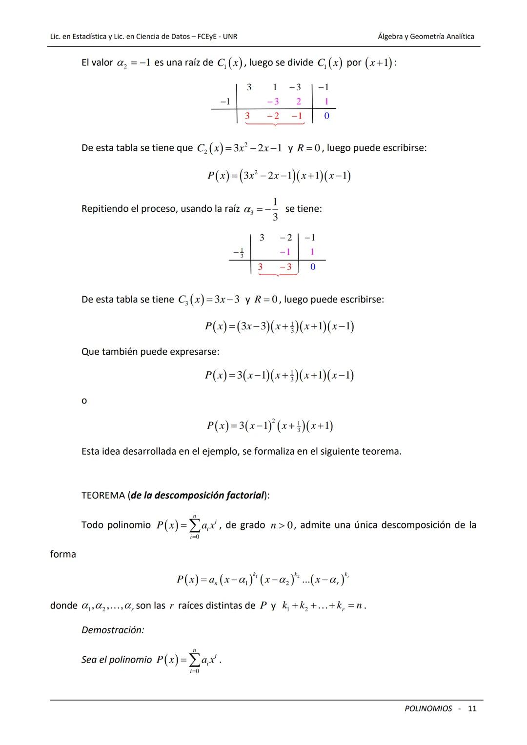 ## Universidad Nacional de Rosario
Facultad de Ciencias Económicas y Estadística
# POLINOMIOS
Carreras: Licenciatura en Estadística - Lice