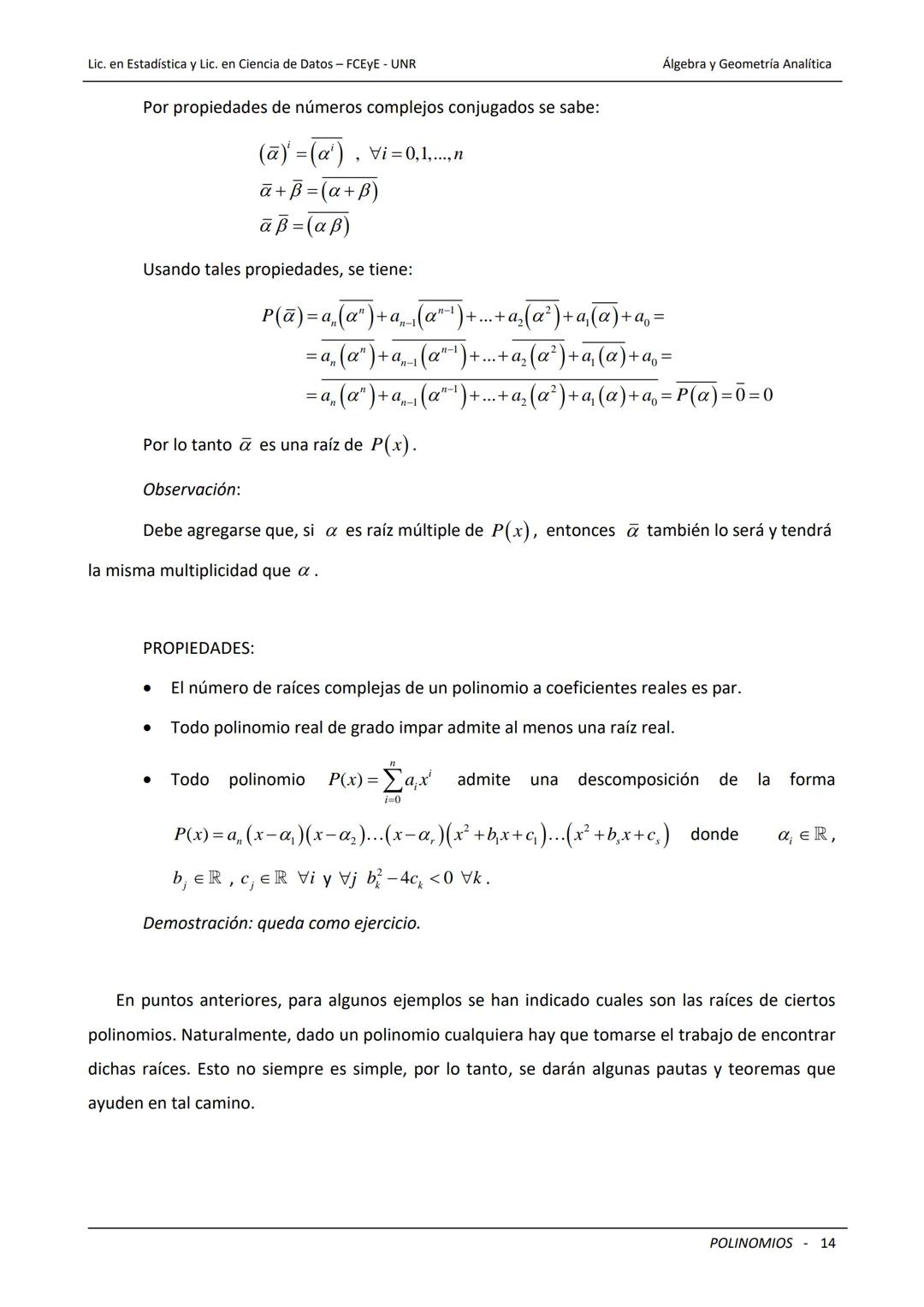 ## Universidad Nacional de Rosario
Facultad de Ciencias Económicas y Estadística
# POLINOMIOS
Carreras: Licenciatura en Estadística - Lice