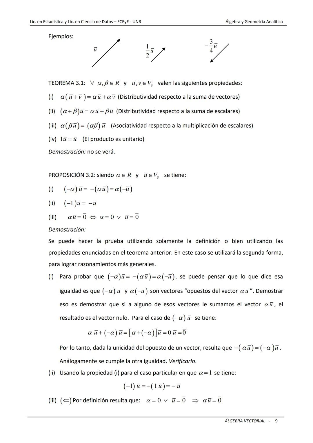 # ÁLGEBRA VECTORIAL
Universidad Nacional de Rosario
Facultad de Ciencias Económicas y Estadística
Carreras: Licenciatura en Estadística -