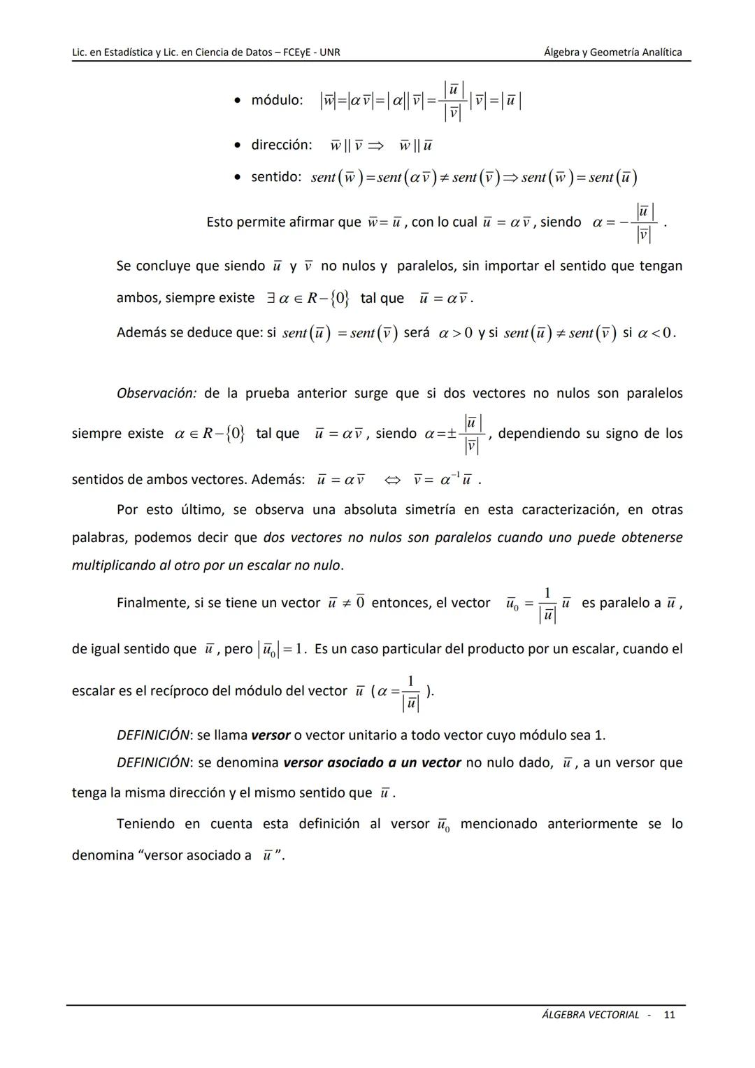 # ÁLGEBRA VECTORIAL
Universidad Nacional de Rosario
Facultad de Ciencias Económicas y Estadística
Carreras: Licenciatura en Estadística -