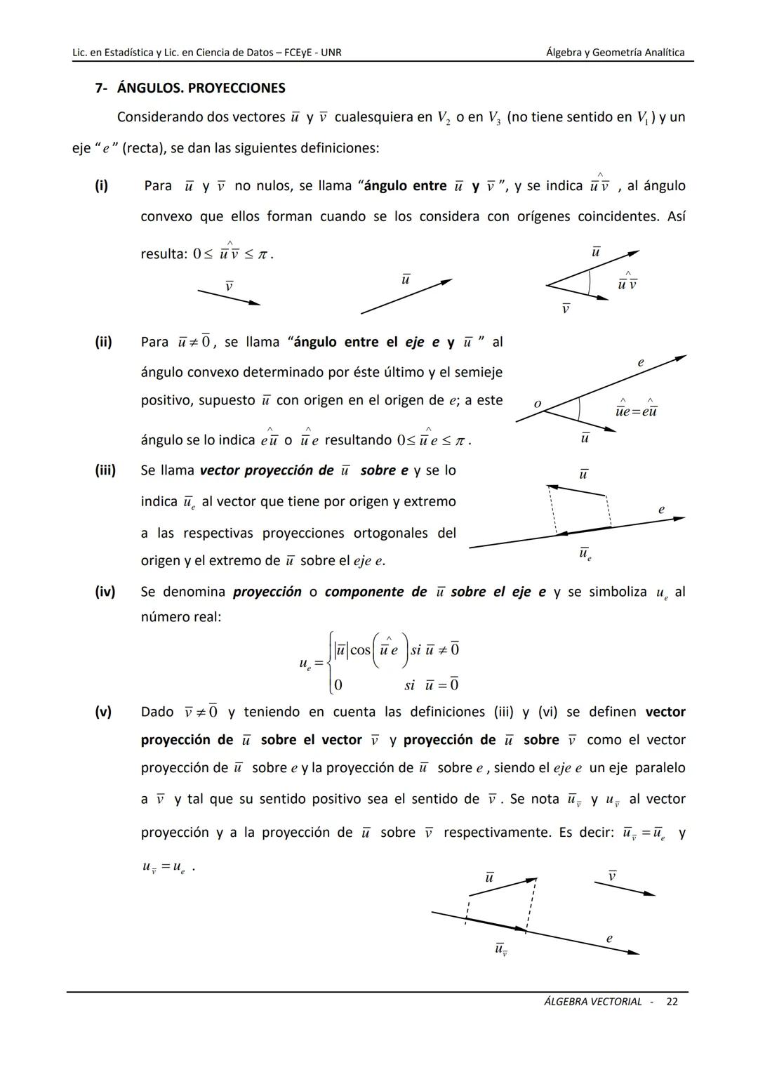 # ÁLGEBRA VECTORIAL
Universidad Nacional de Rosario
Facultad de Ciencias Económicas y Estadística
Carreras: Licenciatura en Estadística -