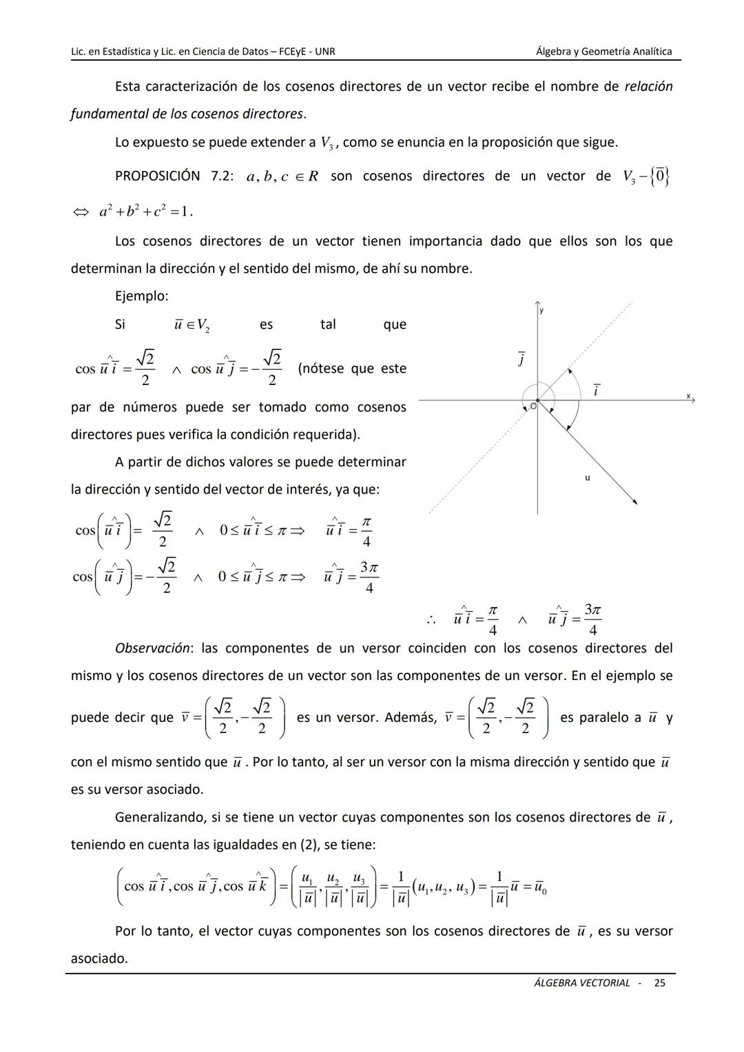 # ÁLGEBRA VECTORIAL
Universidad Nacional de Rosario
Facultad de Ciencias Económicas y Estadística
Carreras: Licenciatura en Estadística -