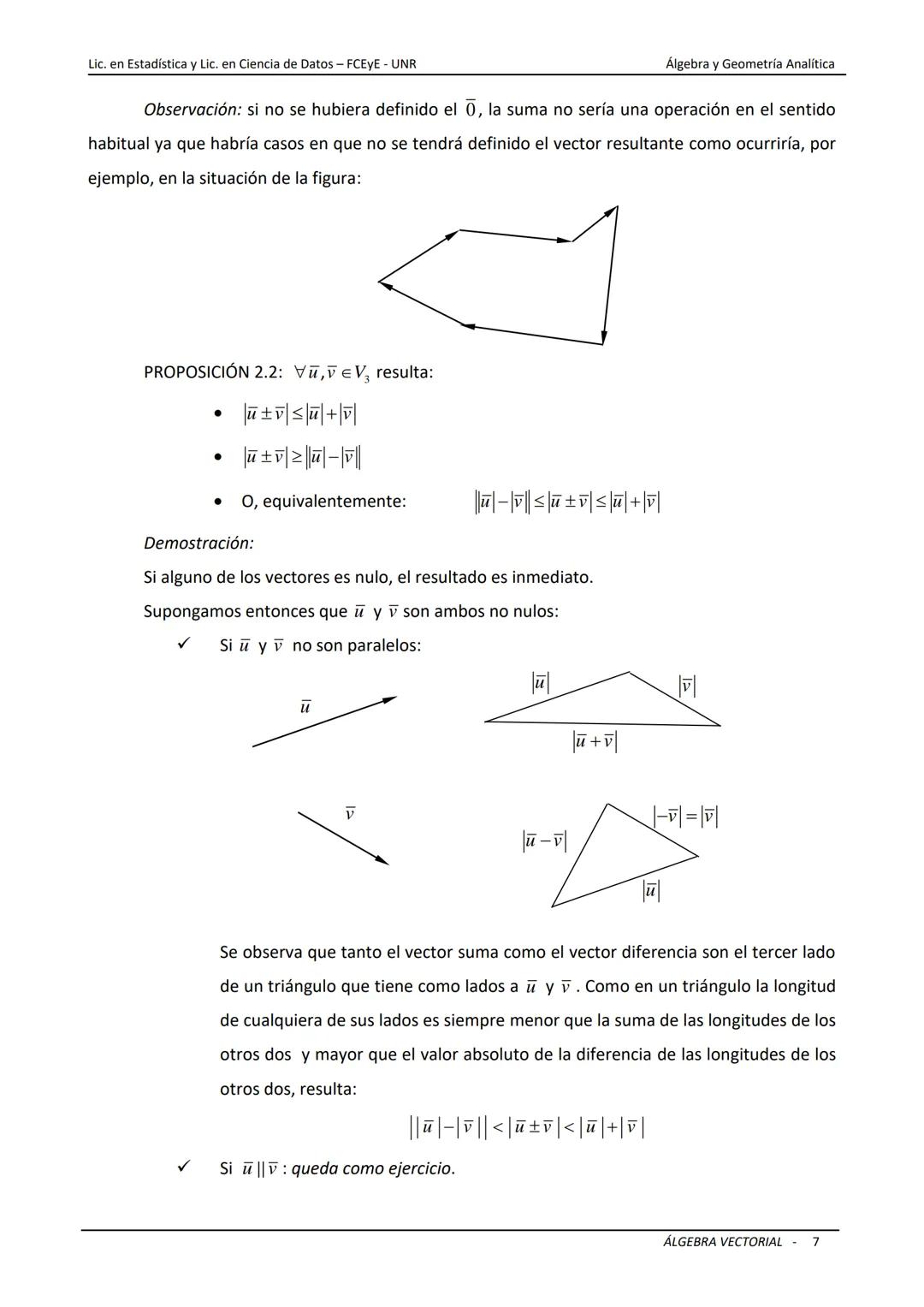 # ÁLGEBRA VECTORIAL
Universidad Nacional de Rosario
Facultad de Ciencias Económicas y Estadística
Carreras: Licenciatura en Estadística -
