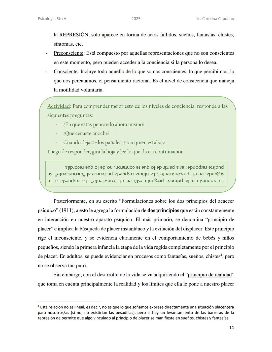 Psicología 5to A
2025
Lic. Carolina Capuano
Unidad 2: Teorías sobre la mente
En esta unidad, recorreremos 4 teorías que desde su perspectiva