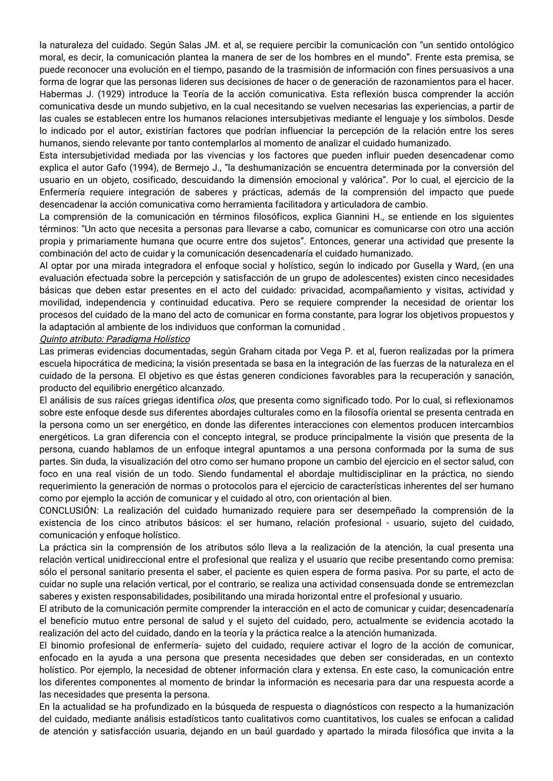 EJE 1: FUNDAMENTO DEL CUIDADO DE ENFERMERÍA
Tema 1: Enfermería en Salud y Enfermedad
El profesional de enfermería debe considerar al individ