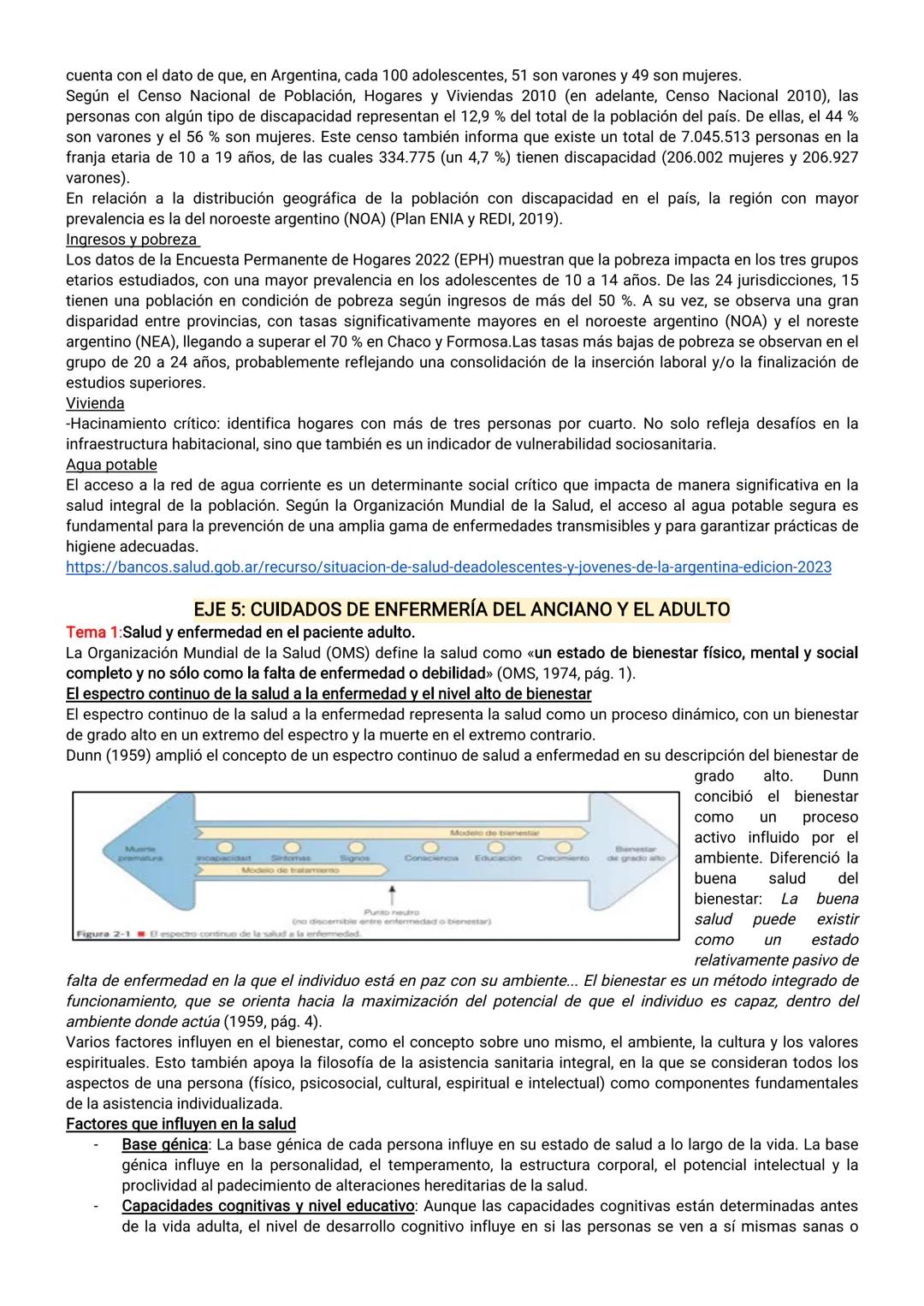 EJE 1: FUNDAMENTO DEL CUIDADO DE ENFERMERÍA
Tema 1: Enfermería en Salud y Enfermedad
El profesional de enfermería debe considerar al individ