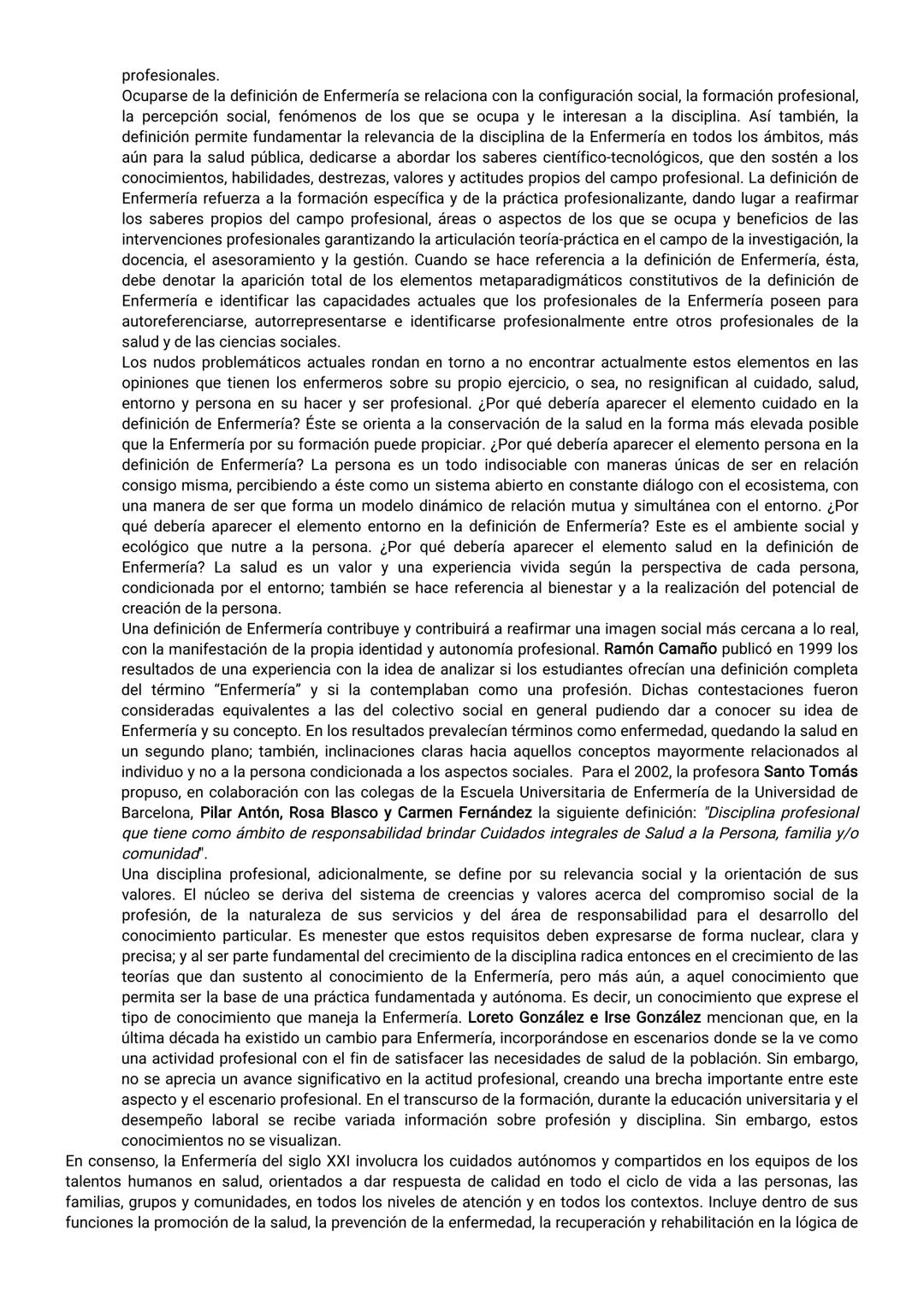 EJE 1: FUNDAMENTO DEL CUIDADO DE ENFERMERÍA
Tema 1: Enfermería en Salud y Enfermedad
El profesional de enfermería debe considerar al individ